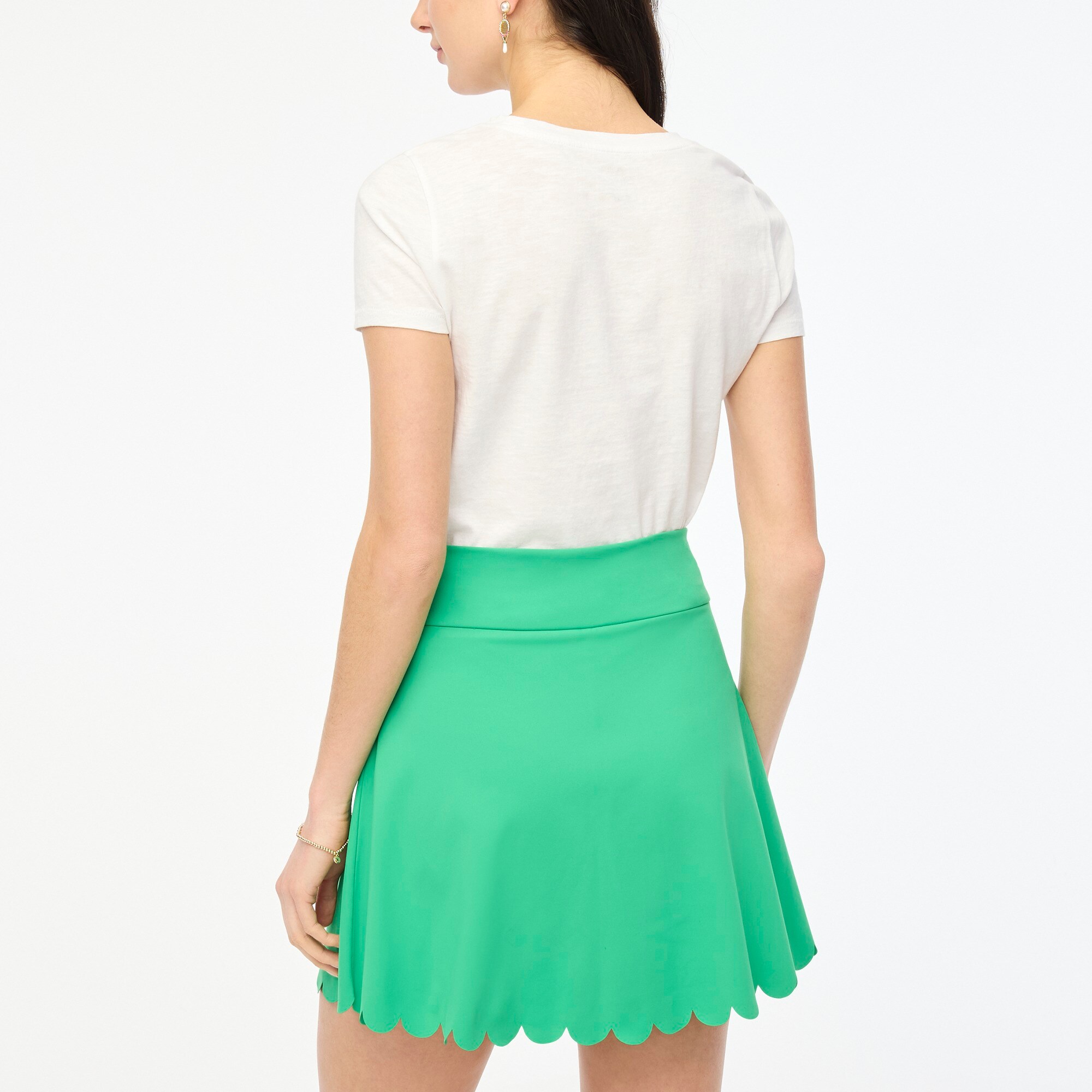 Active skort with scalloped hem