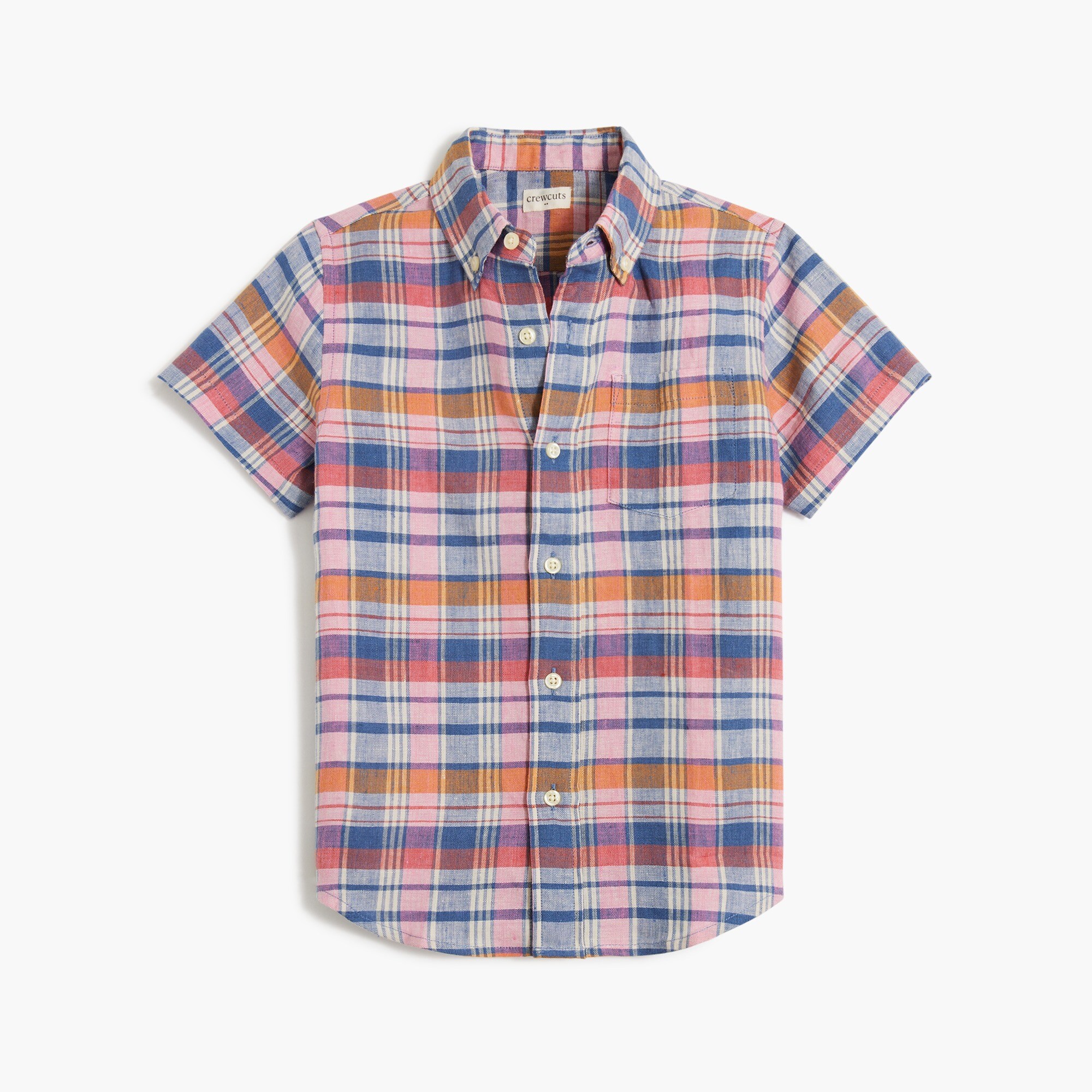 Boys' mixed-plaid shirt