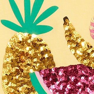 Girls&apos; sequin fruit graphic tee TROPICAL FRUITS GRAPHIC girls&apos; sequin fruit graphic tee for girls