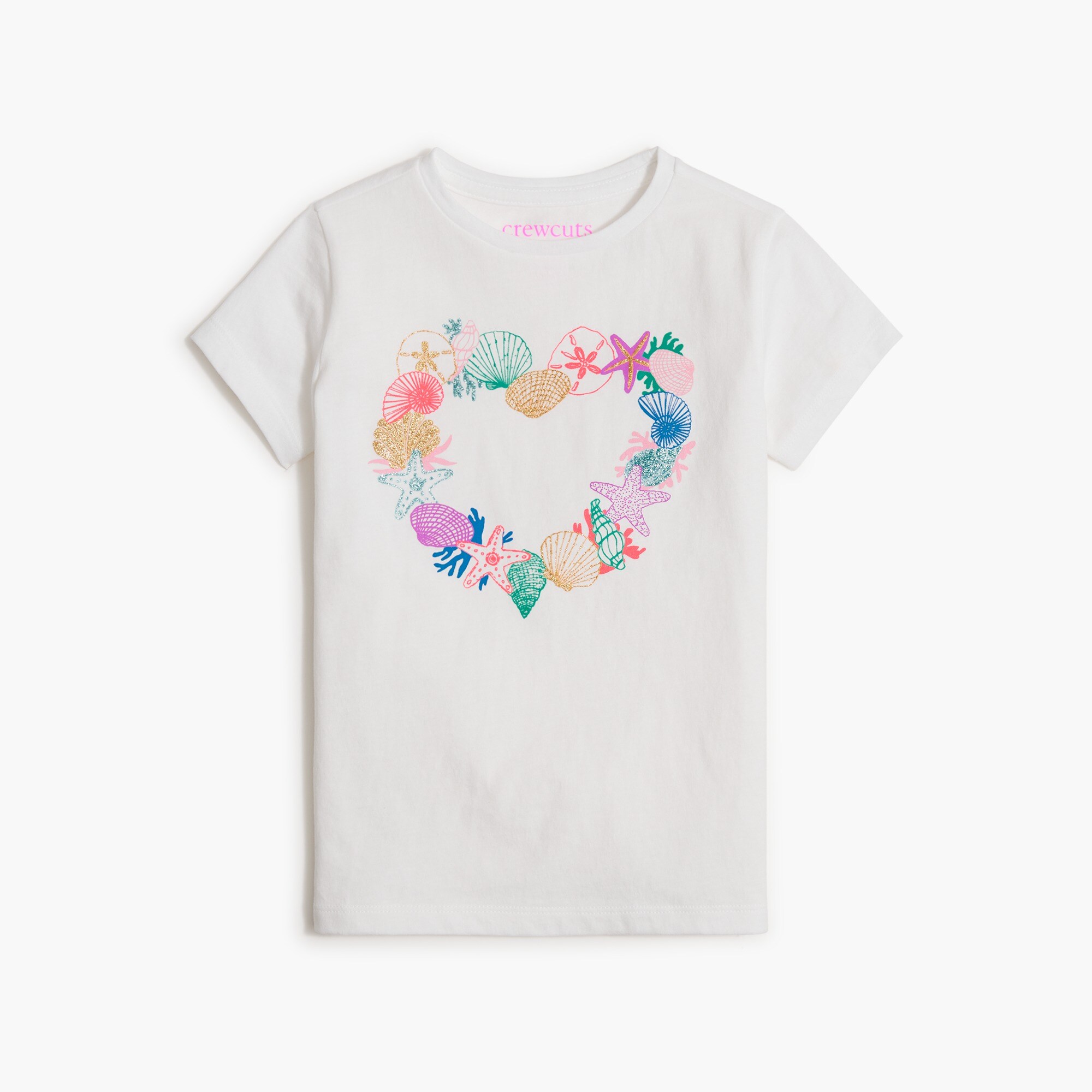 Girls' seashell heart graphic tee