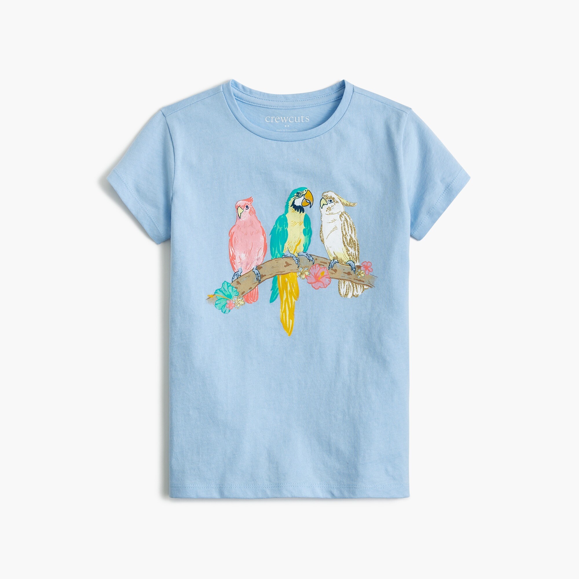 Girls' parrots graphic tee