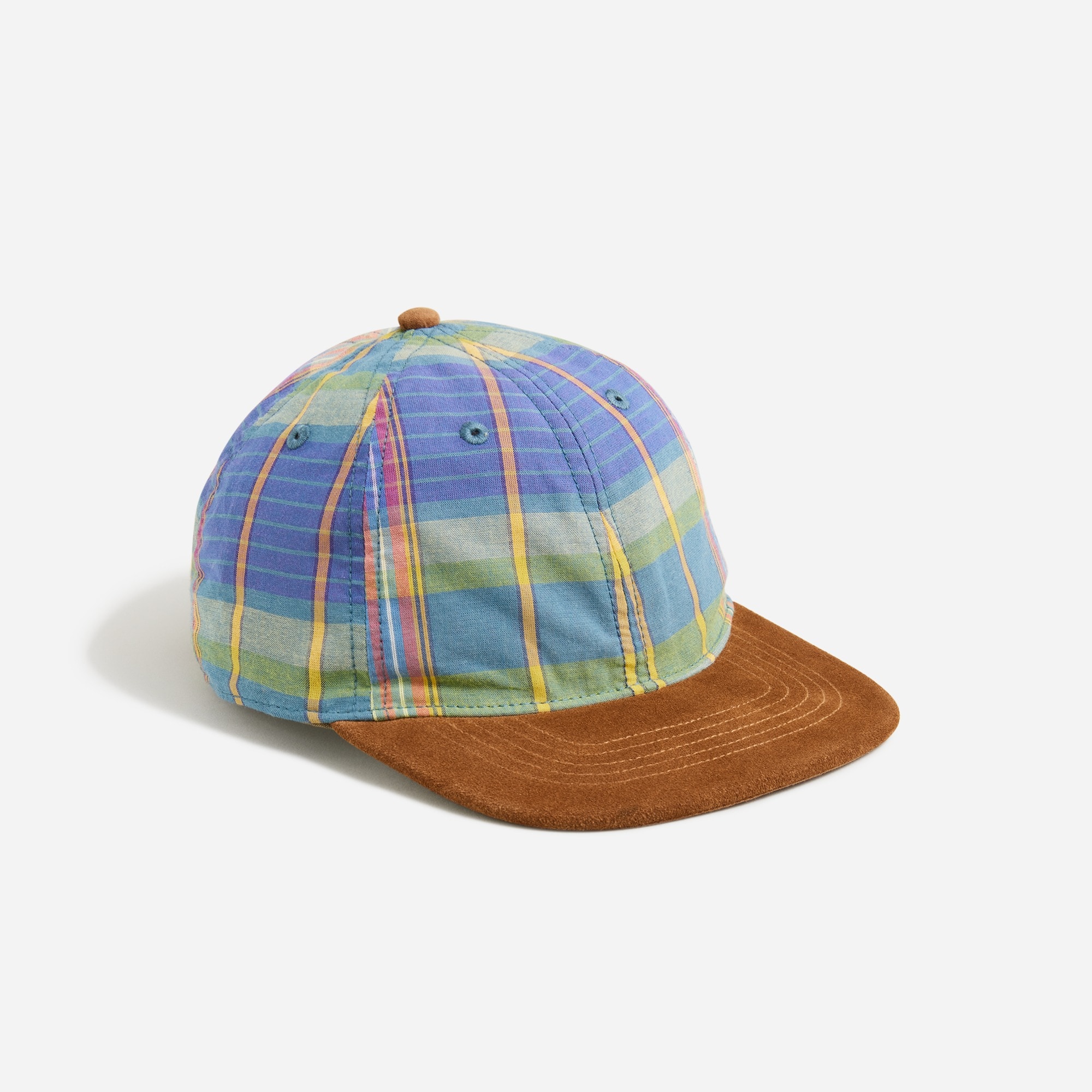  Baseball cap in plaid with suede brim