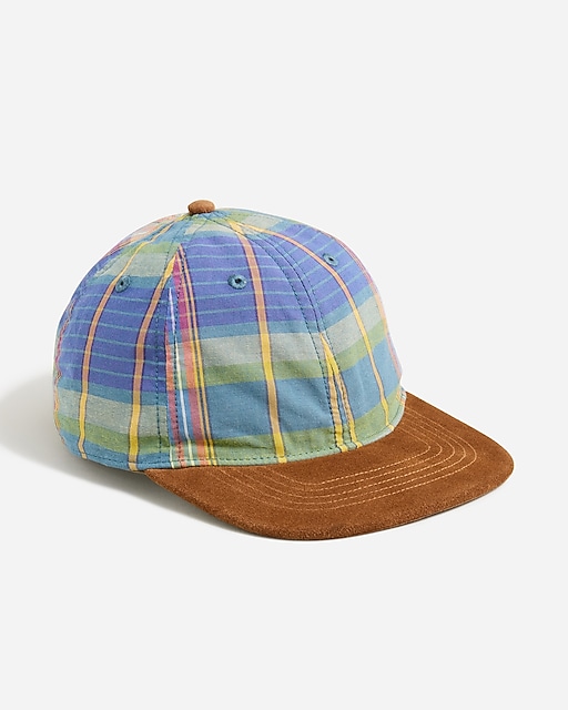  Baseball cap in plaid with suede brim