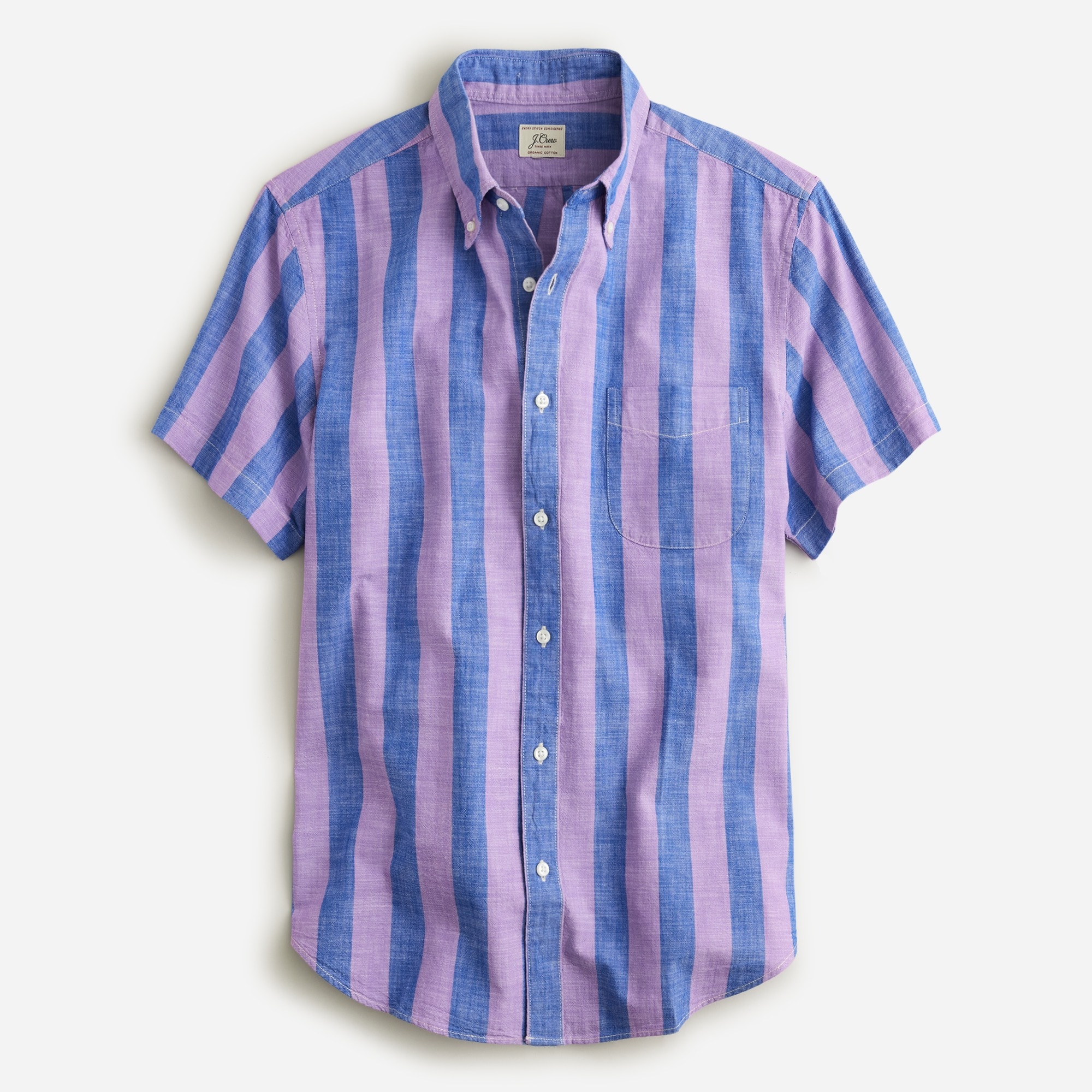 JB'S Long Sleeve Cotton Chambray Shirt Blue Stitch 4CUL
