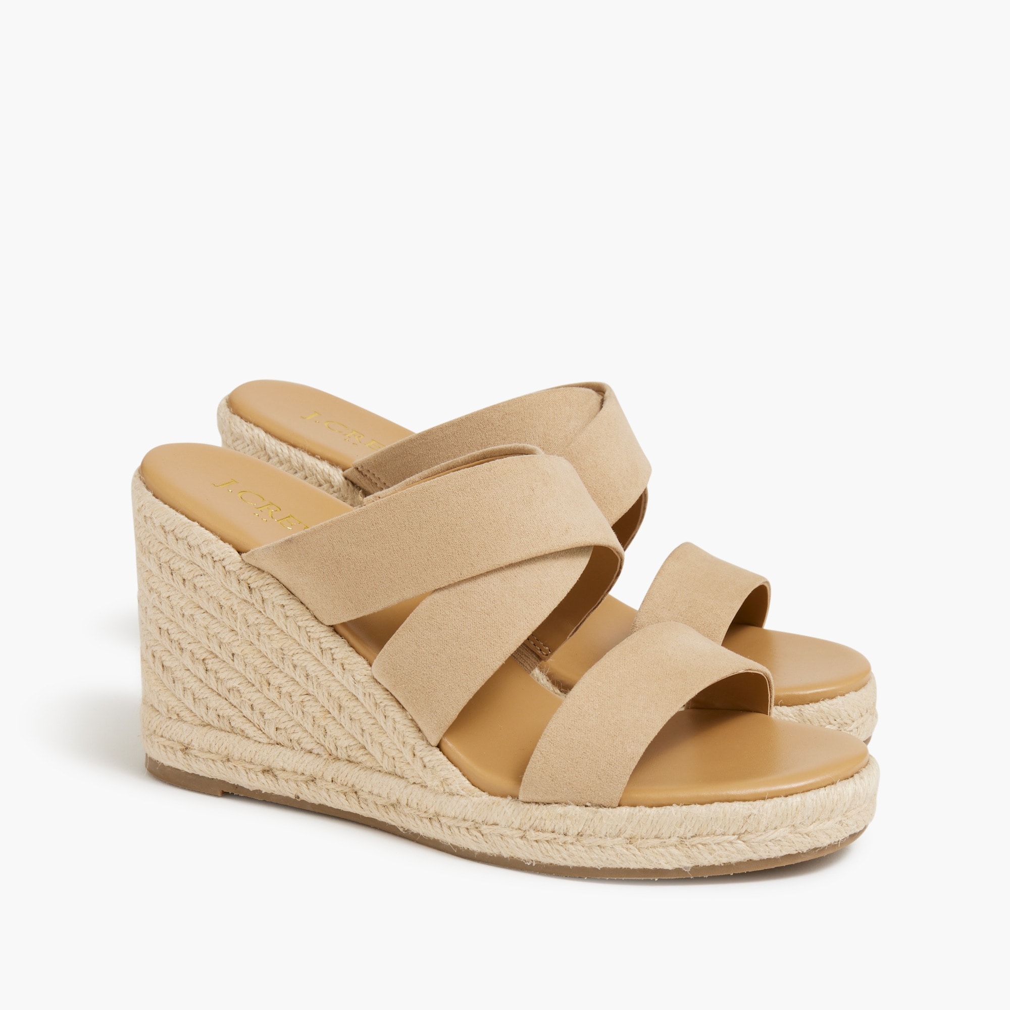 Wide strap Espadrille Mule Wedges For Women Factory