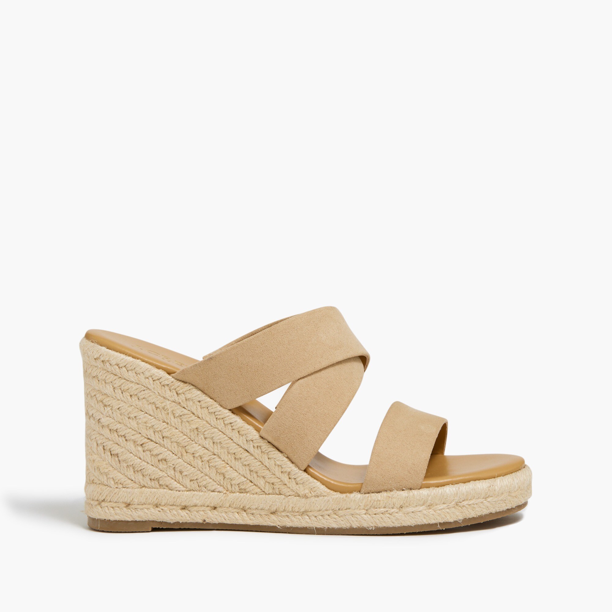 Wide-strap espadrille mule wedges