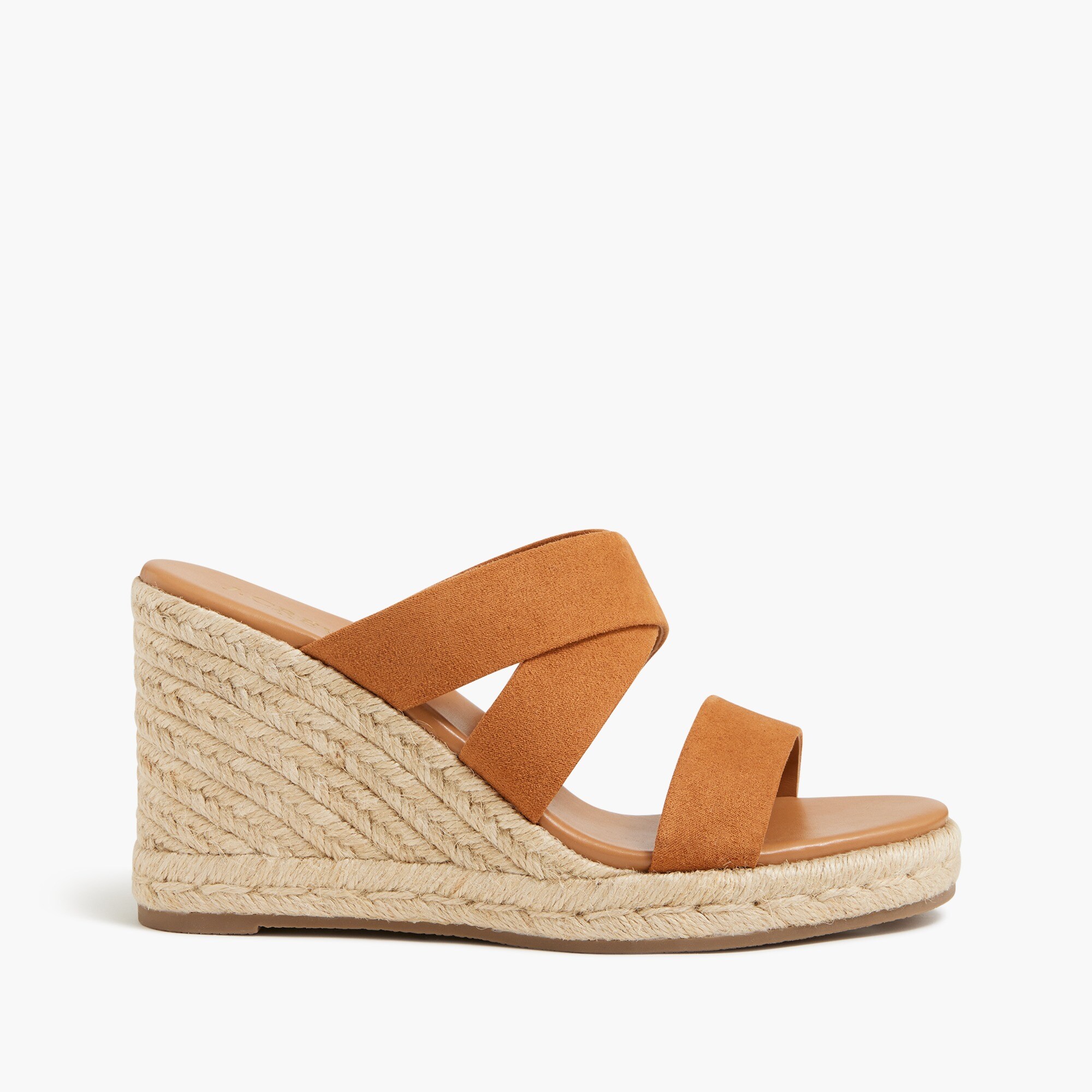 Wide-strap espadrille mule wedges