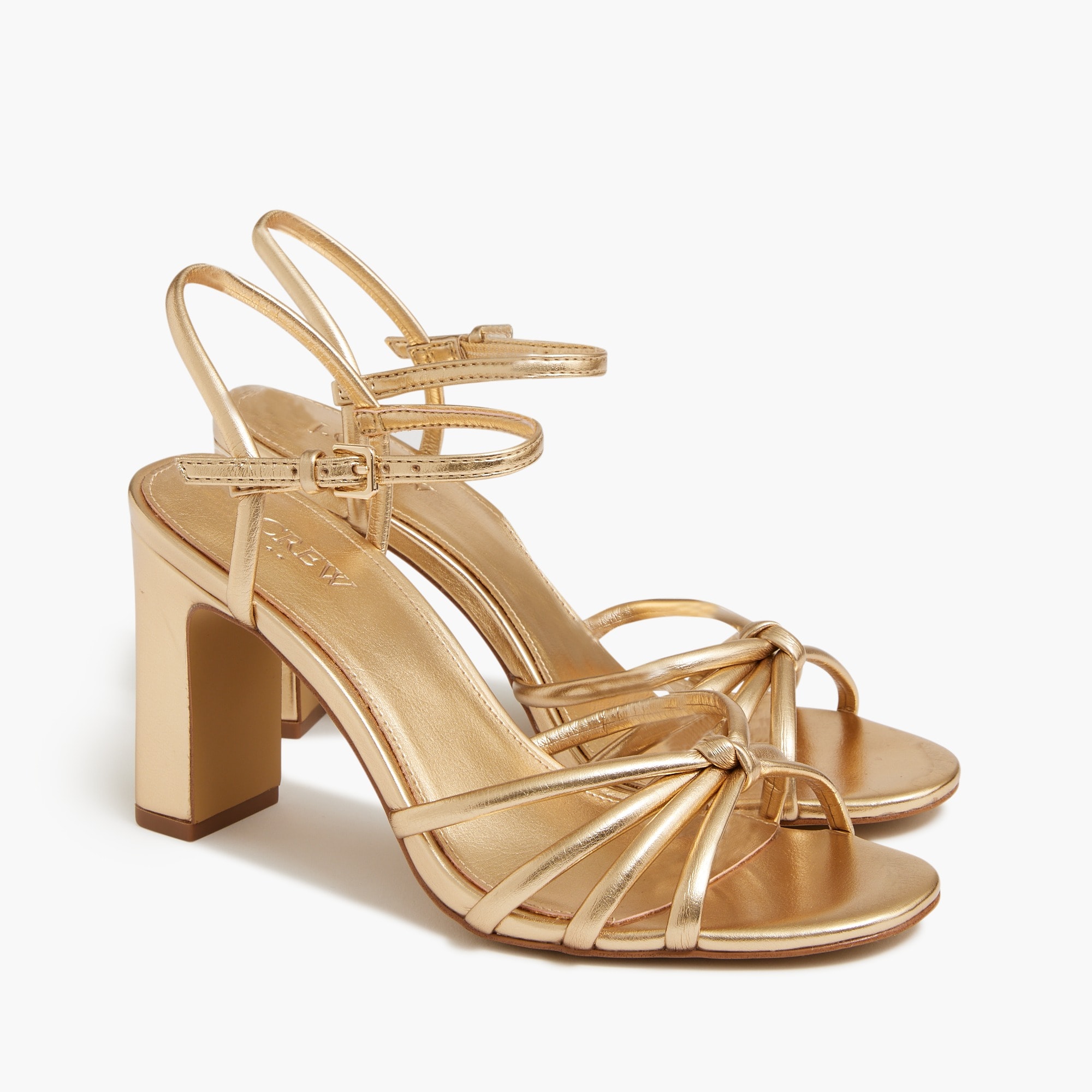  Skinny-strap knotted heeled sandals