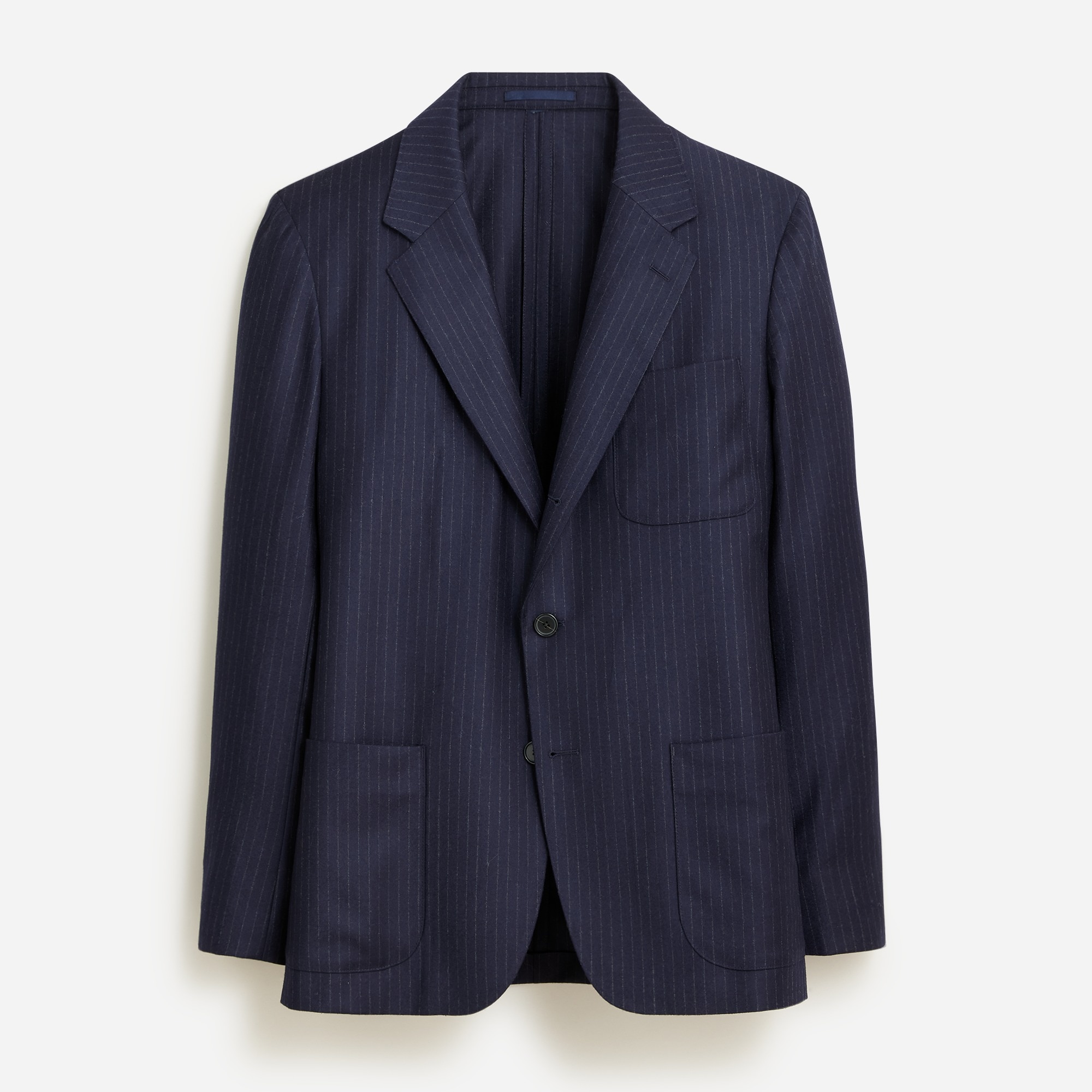 Kenmare Relaxed-fit suit jacket in Italian wool flannel chalk stripe
