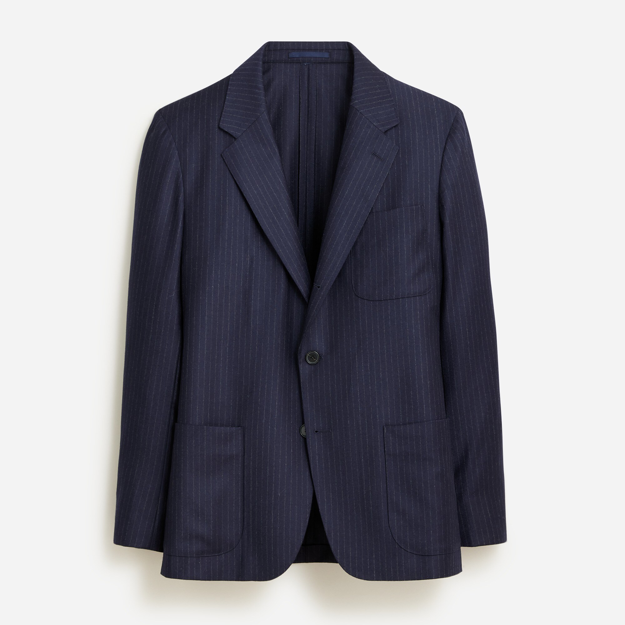  Kenmare Relaxed-fit suit jacket in Italian wool flannel chalk stripe