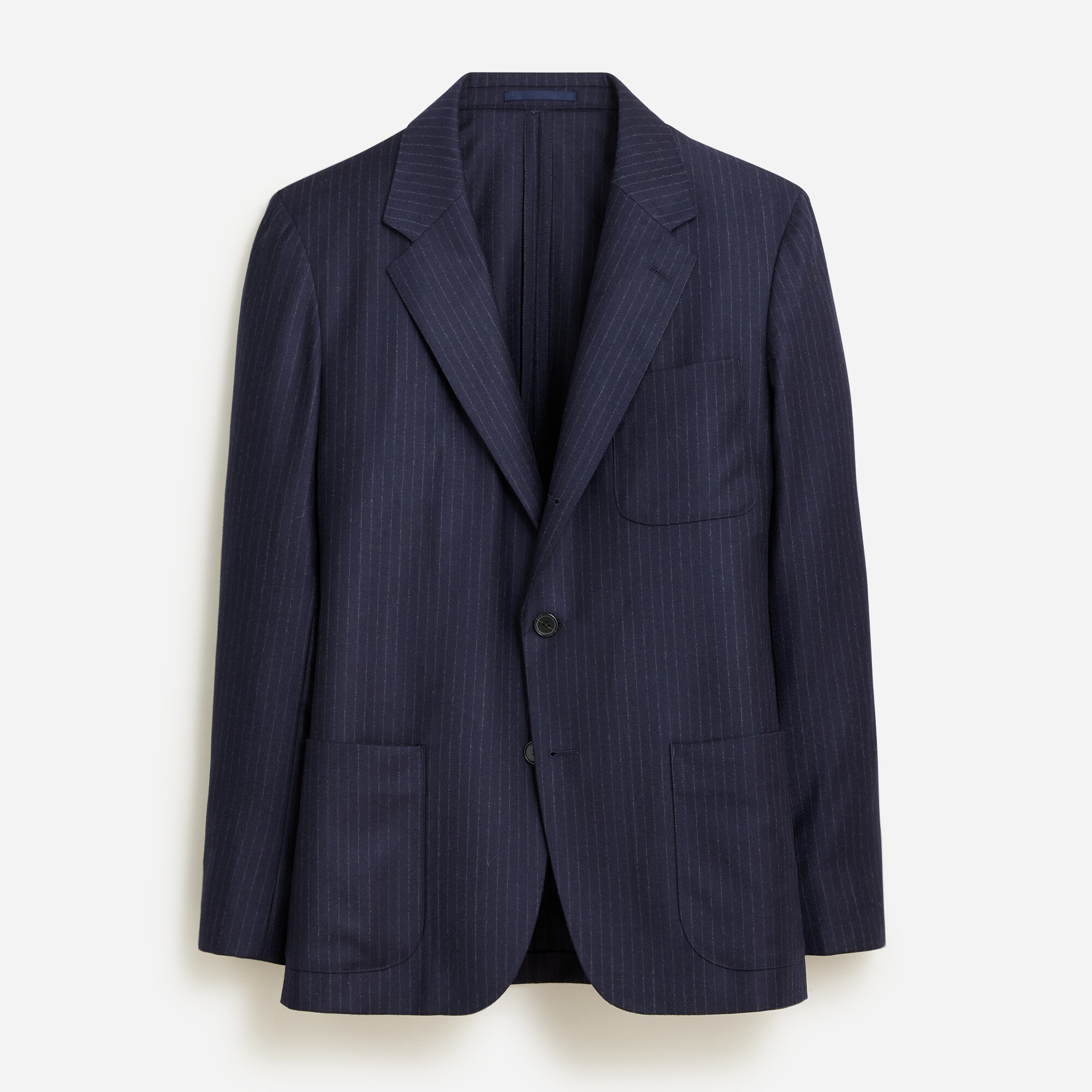 Kenmare Relaxed-fit suit jacket in Italian wool flannel chalk stripe