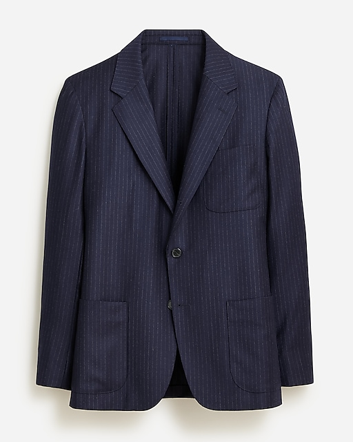  Kenmare Relaxed-fit suit jacket in Italian wool flannel chalk stripe