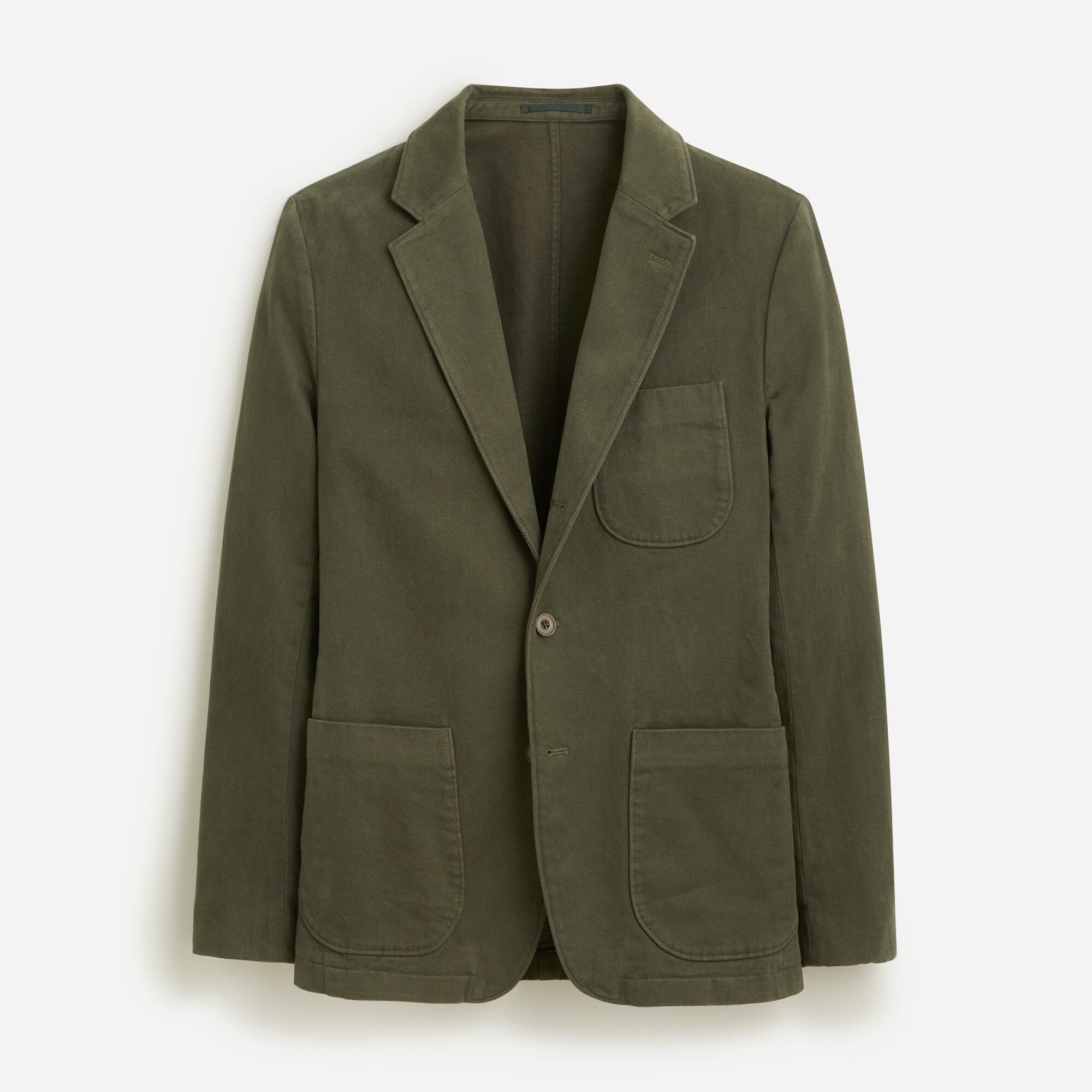 Garment-dyed suit jacket in Italian cotton drill