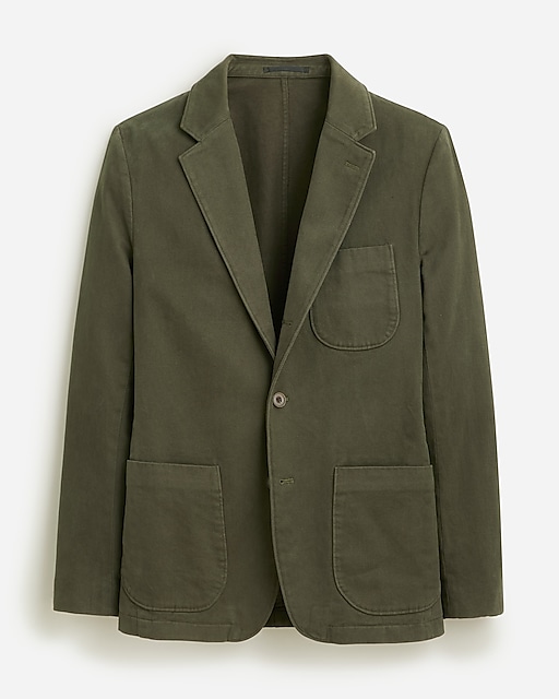 mens Garment-dyed suit jacket in Italian cotton drill