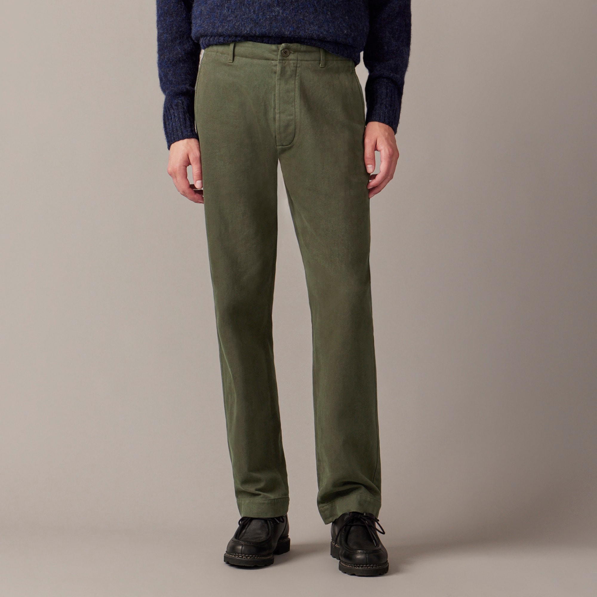 mens Garment-dyed suit pant in Italian cotton drill