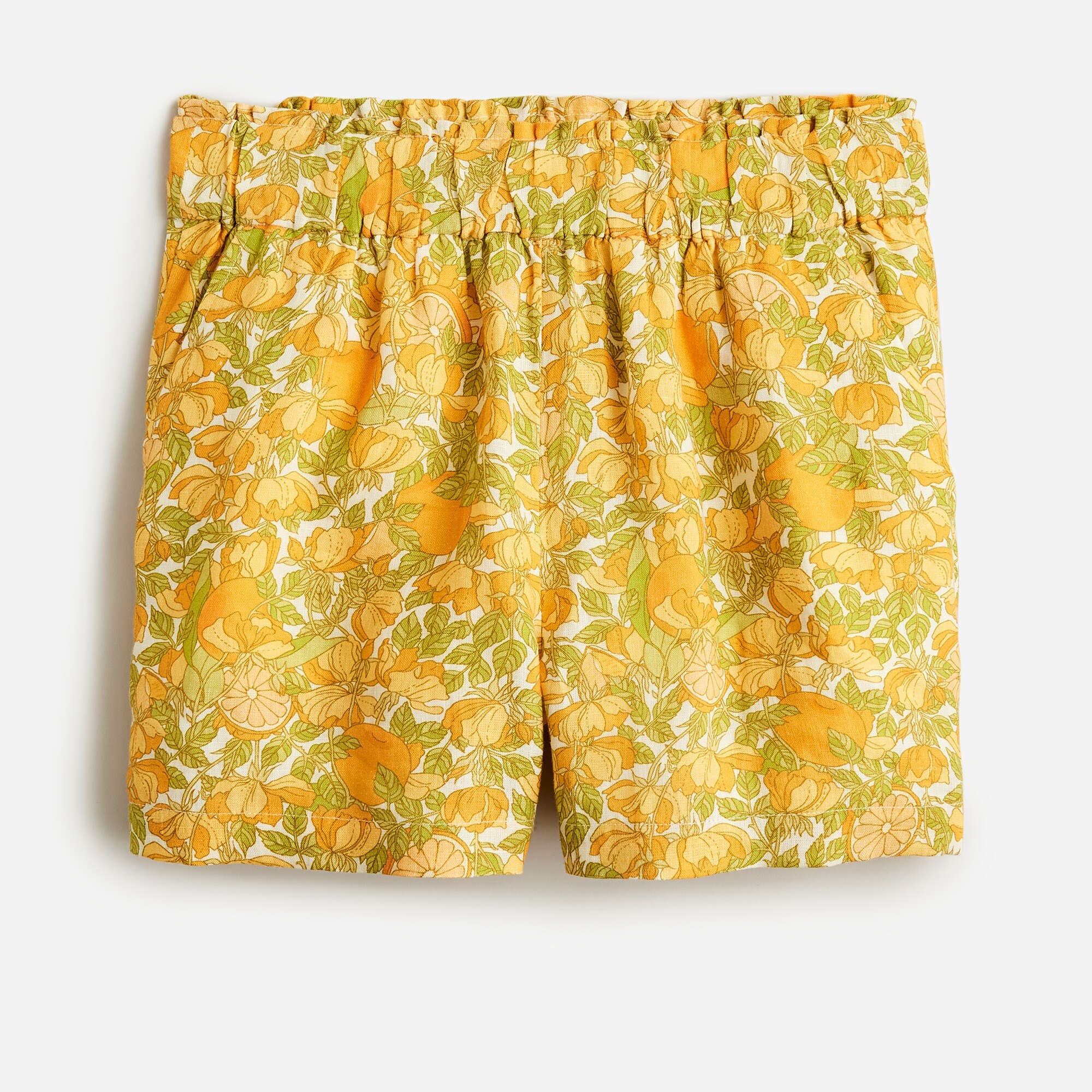 J.Crew Pull on Linen Short In Limone Print For Women