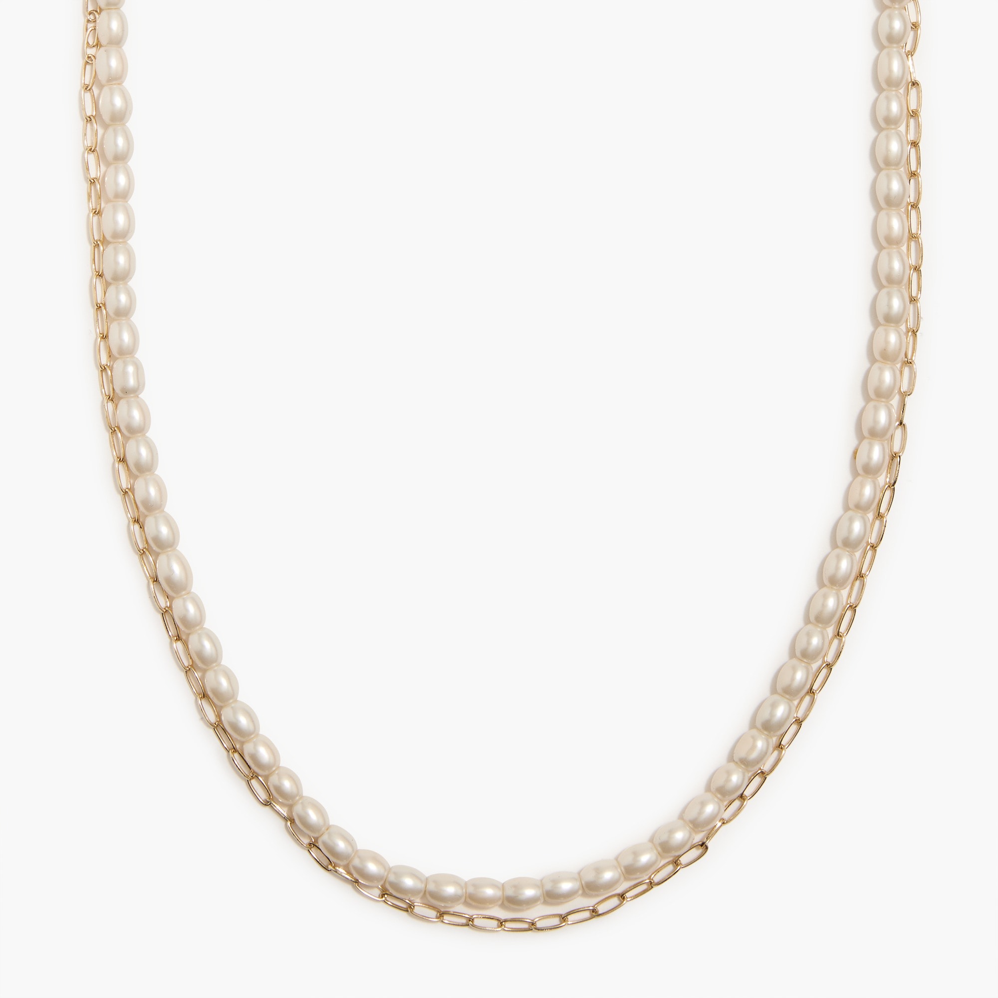 Factory: Gold Pearl Layering Necklace For Women