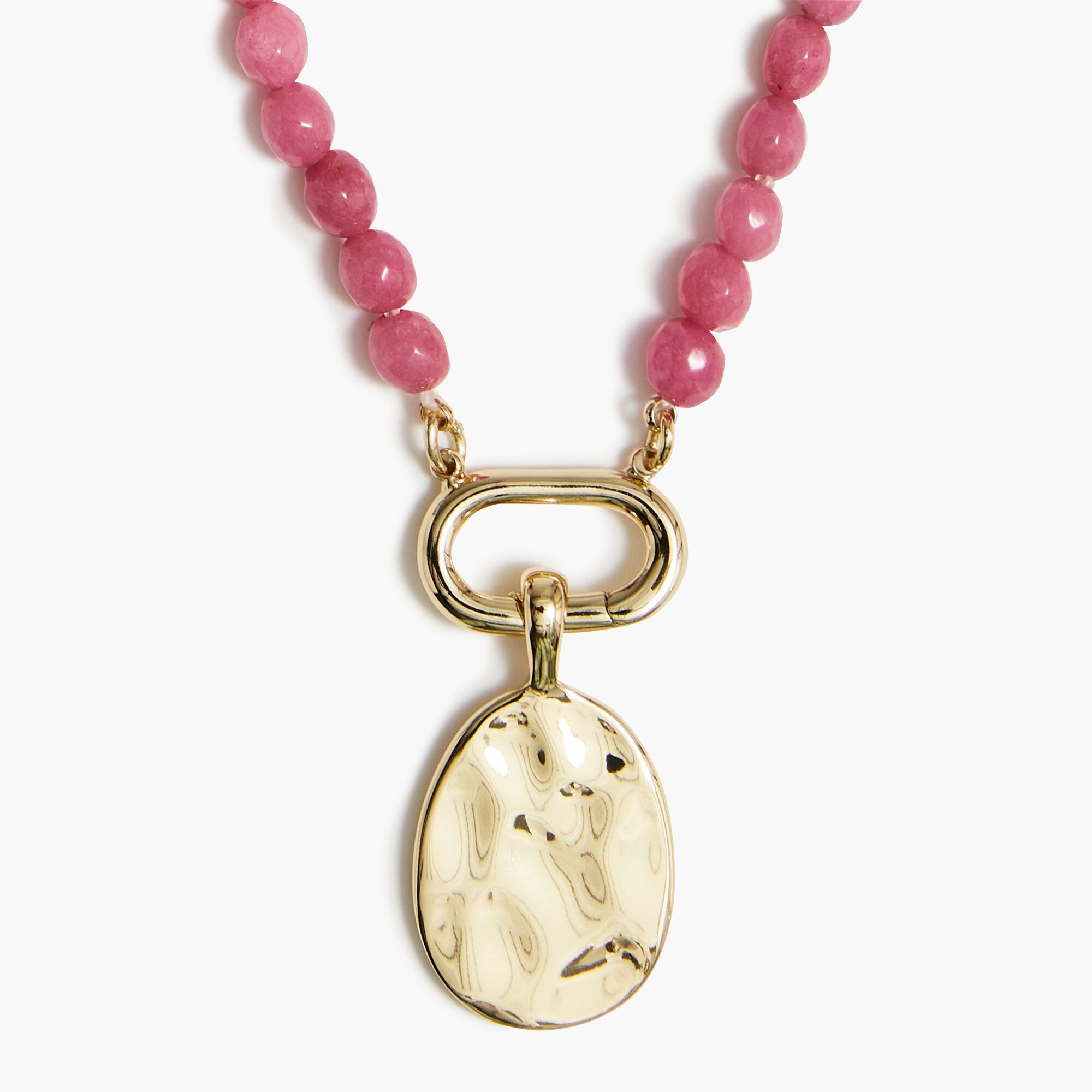 Gold hammered-pendant necklace