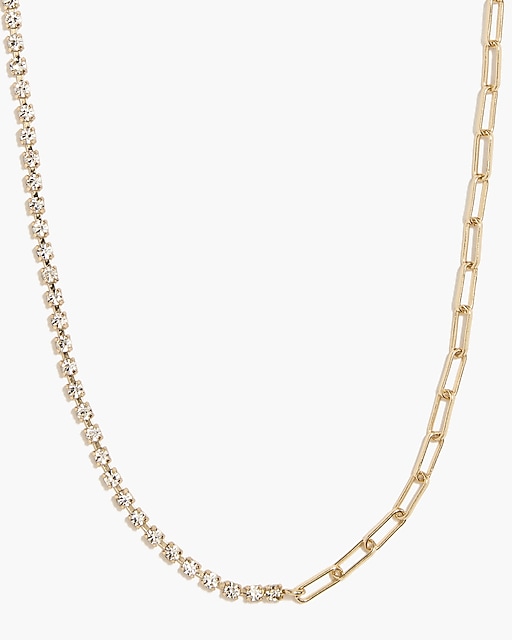  Crystal and gold layering necklace