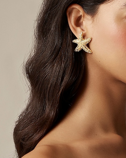 j.crew: starfish stud earrings with pav&eacute; crystals for women