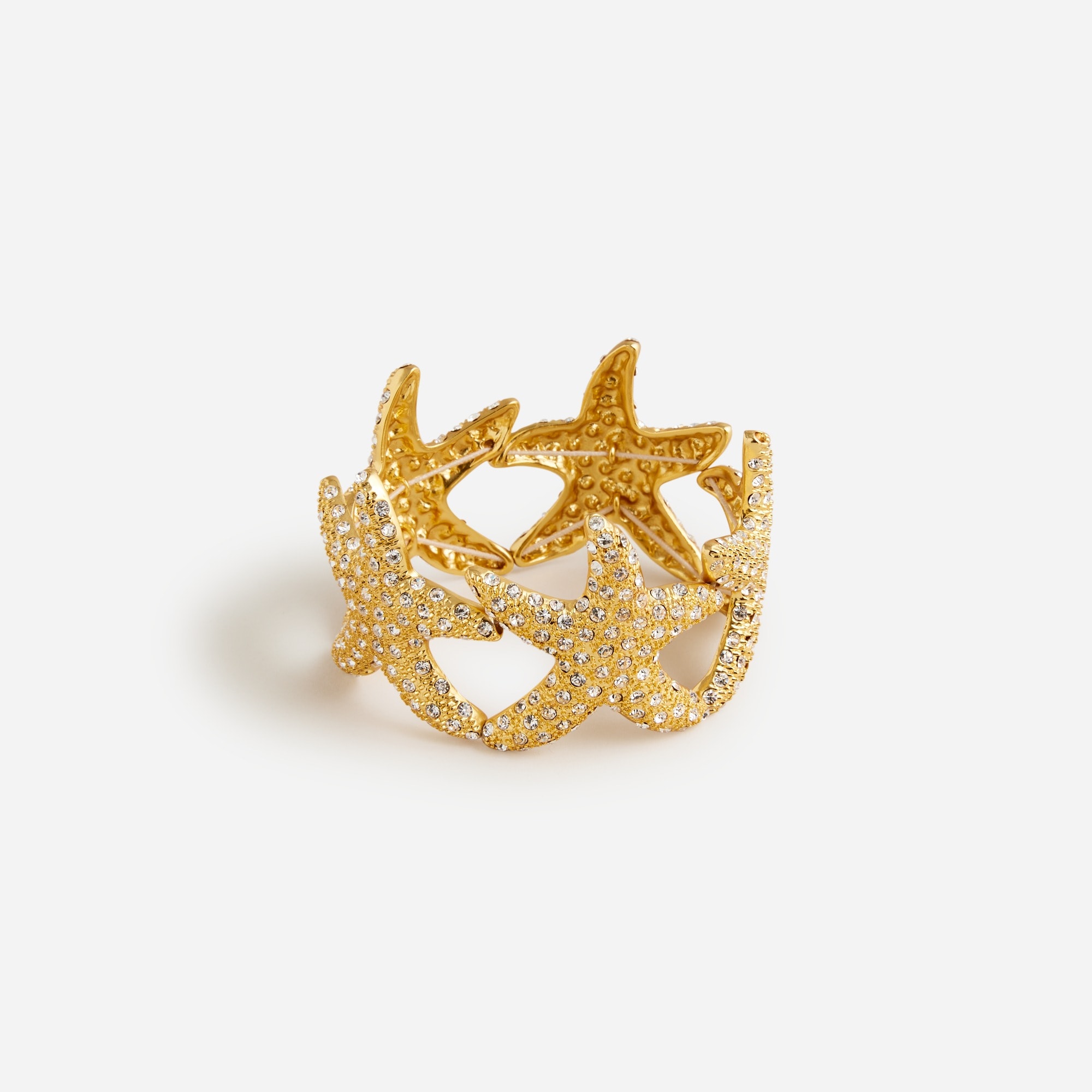 womens Starfish cuff bracelet with pav&eacute; crystals