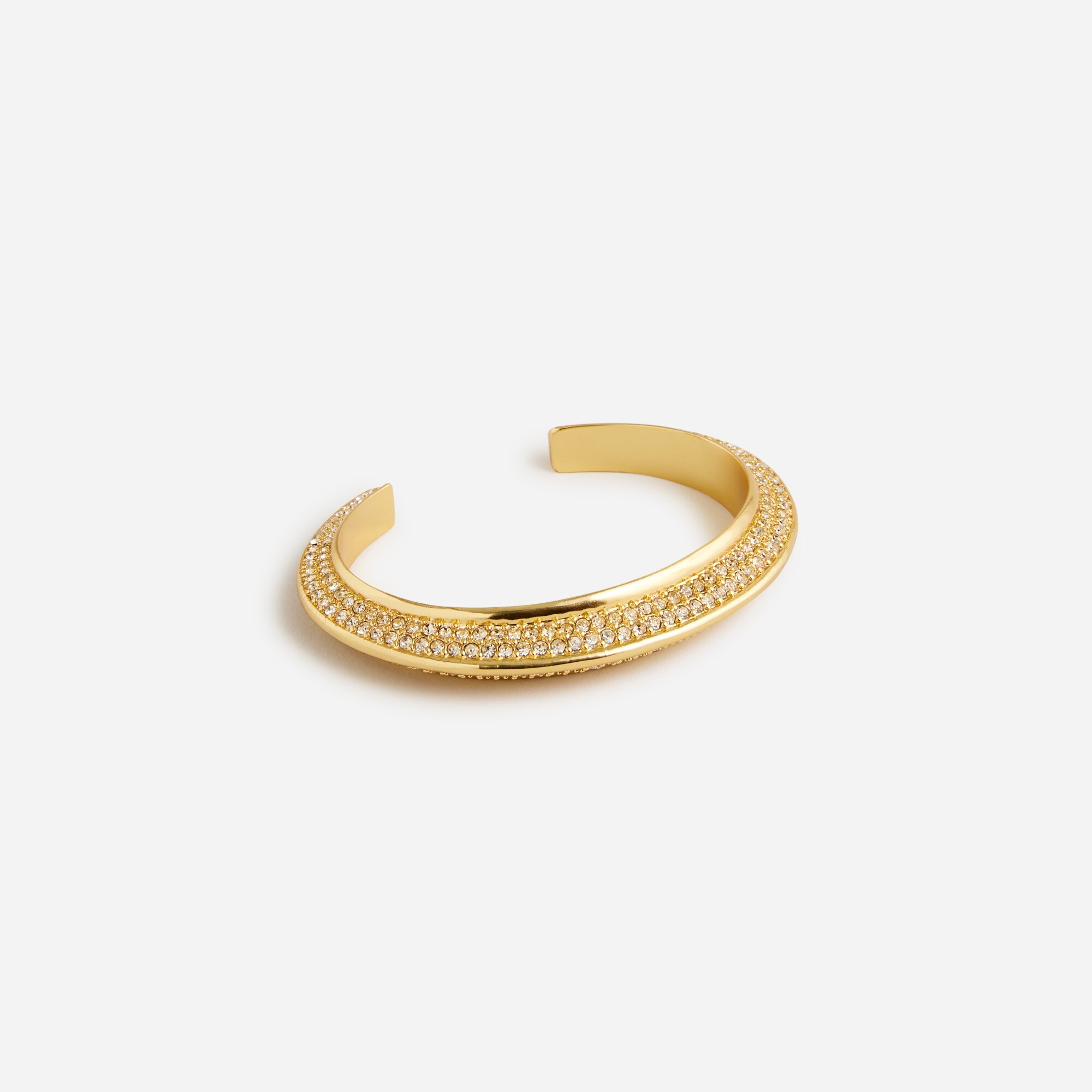womens Angular cuff bracelet with pav&eacute; crystals