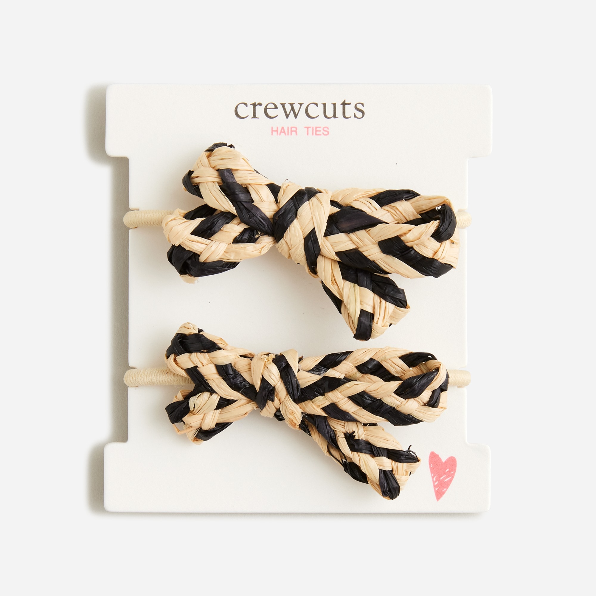  Girls&apos; straw bow hair ties pack