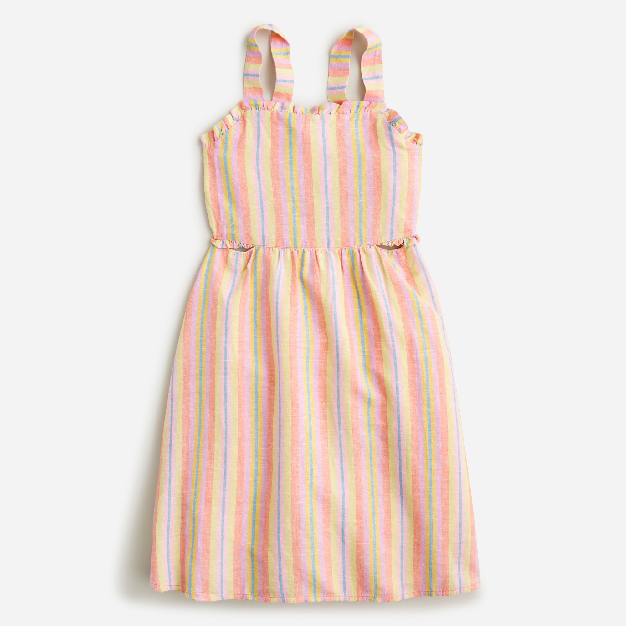 Girls' Cutout Dress In Linen-cotton Blend For Girls | J.Crew