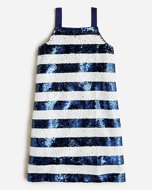  Girls&apos; sequin striped dress