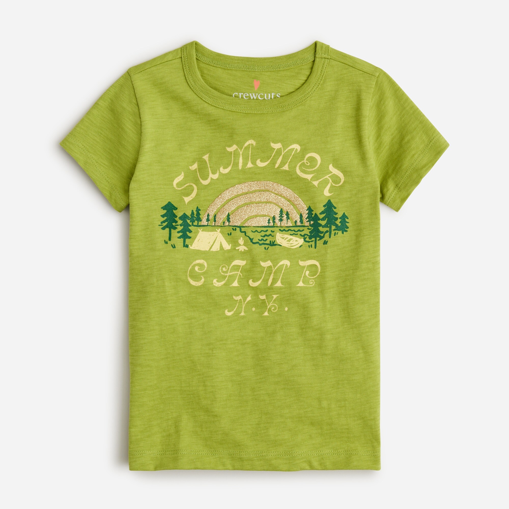  Girls short-sleeve &quot;Summer camp&quot; graphic T-shirt