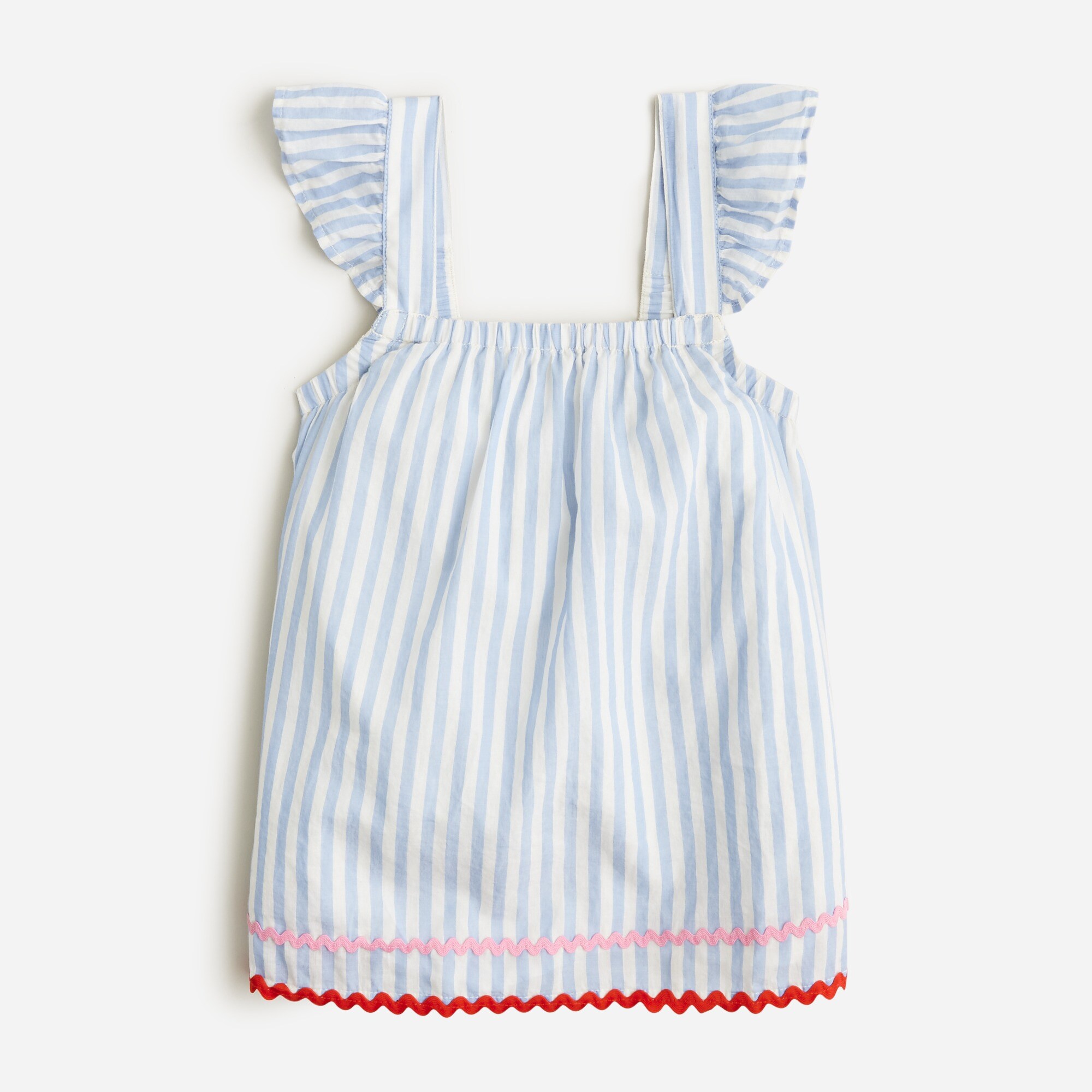 Girls' ruffle-sleeve top with rickrack