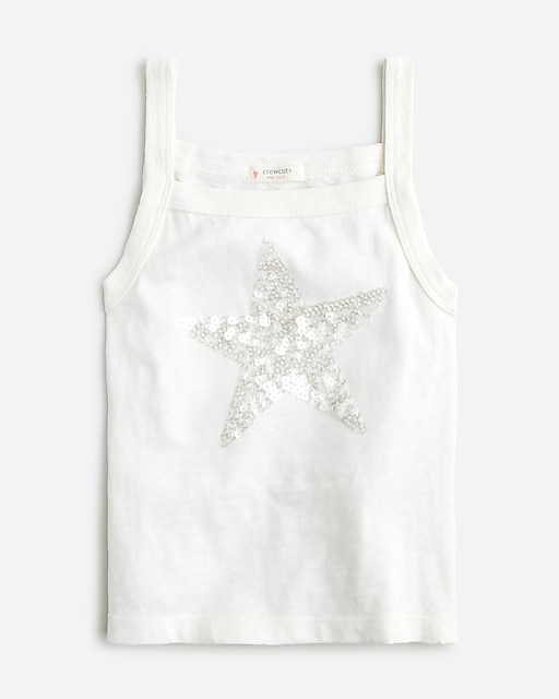 Girls' cropped sequin star tank top