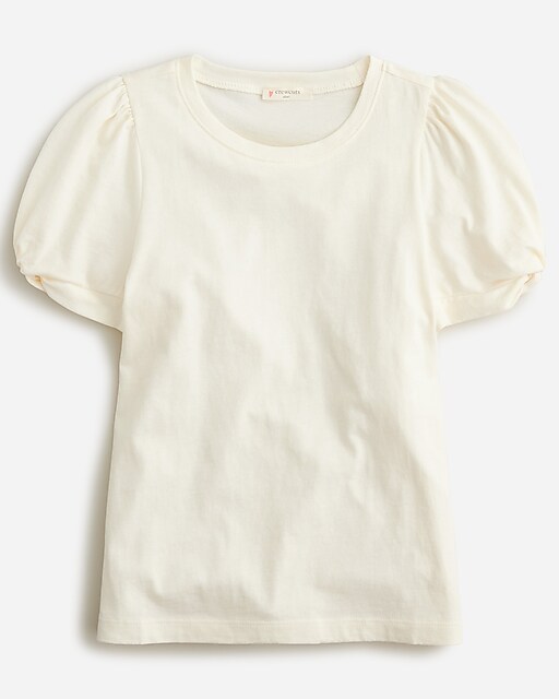 girls Girls&apos; puff-sleeve T-shirt in broken-in jersey