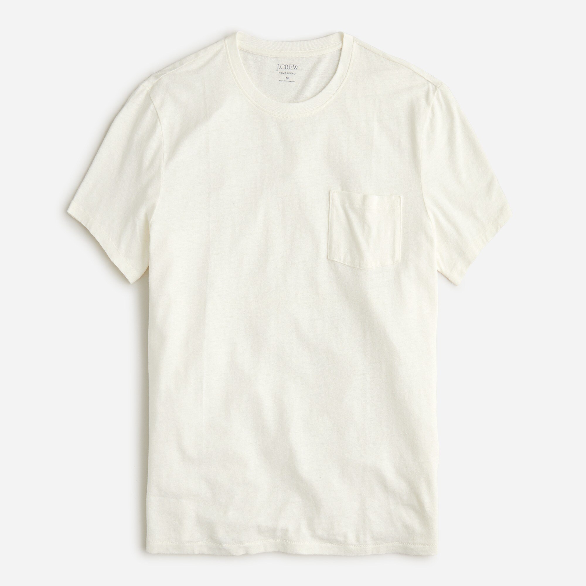  Hemp-organic cotton-blend pocket T-shirt