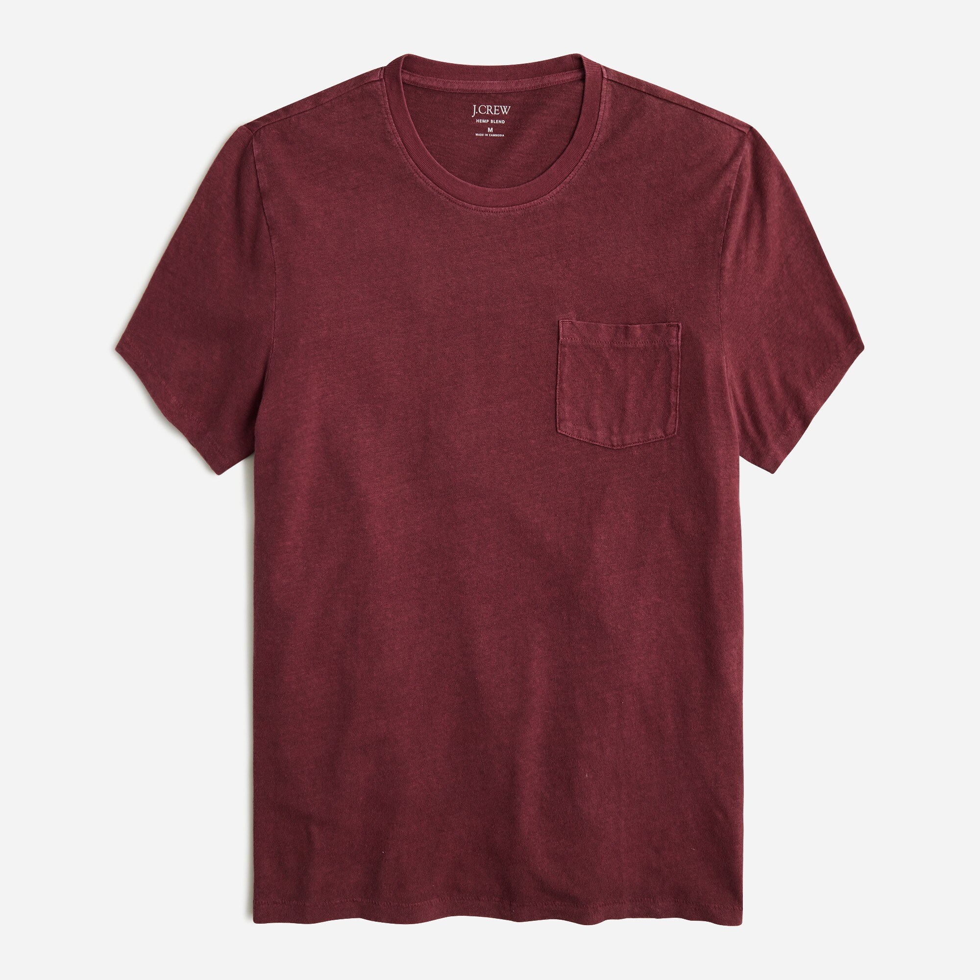  Hemp-organic cotton-blend pocket T-shirt