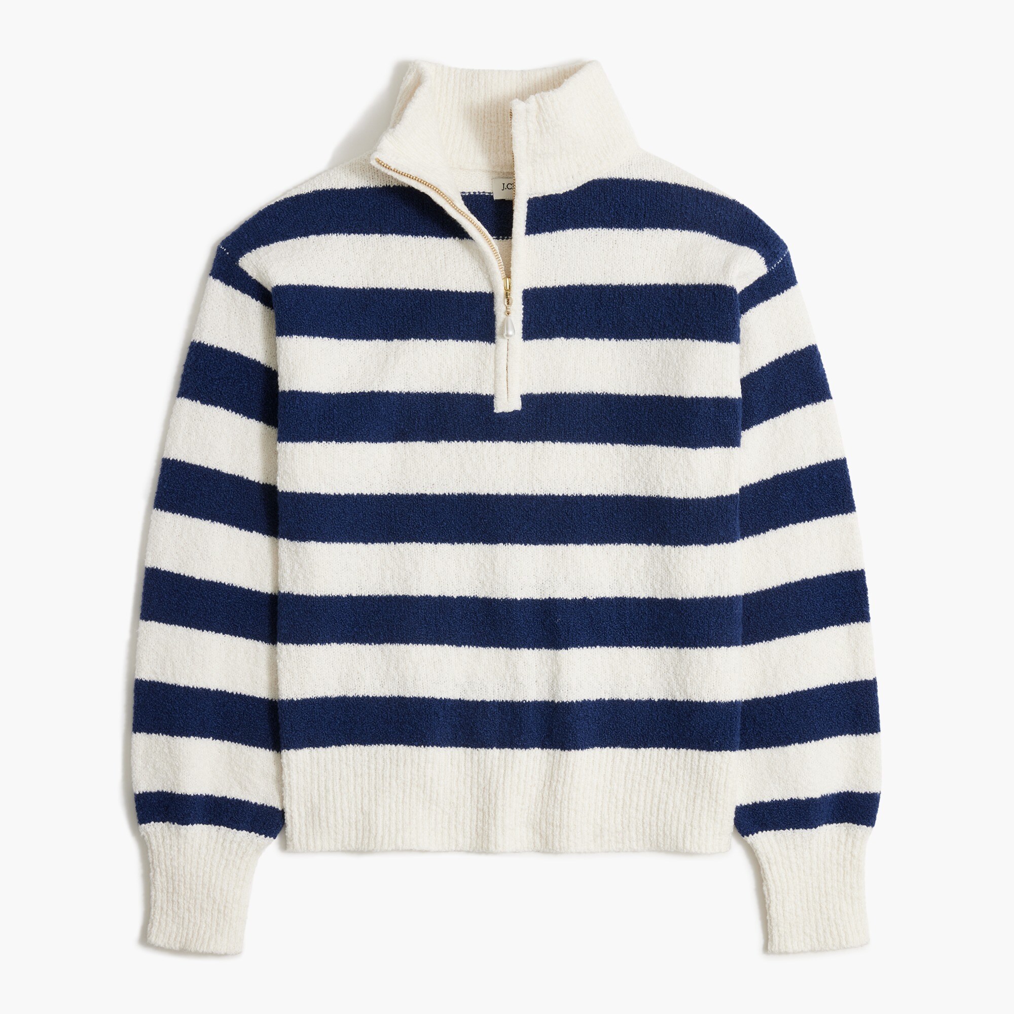 striped half-zip pullover for women