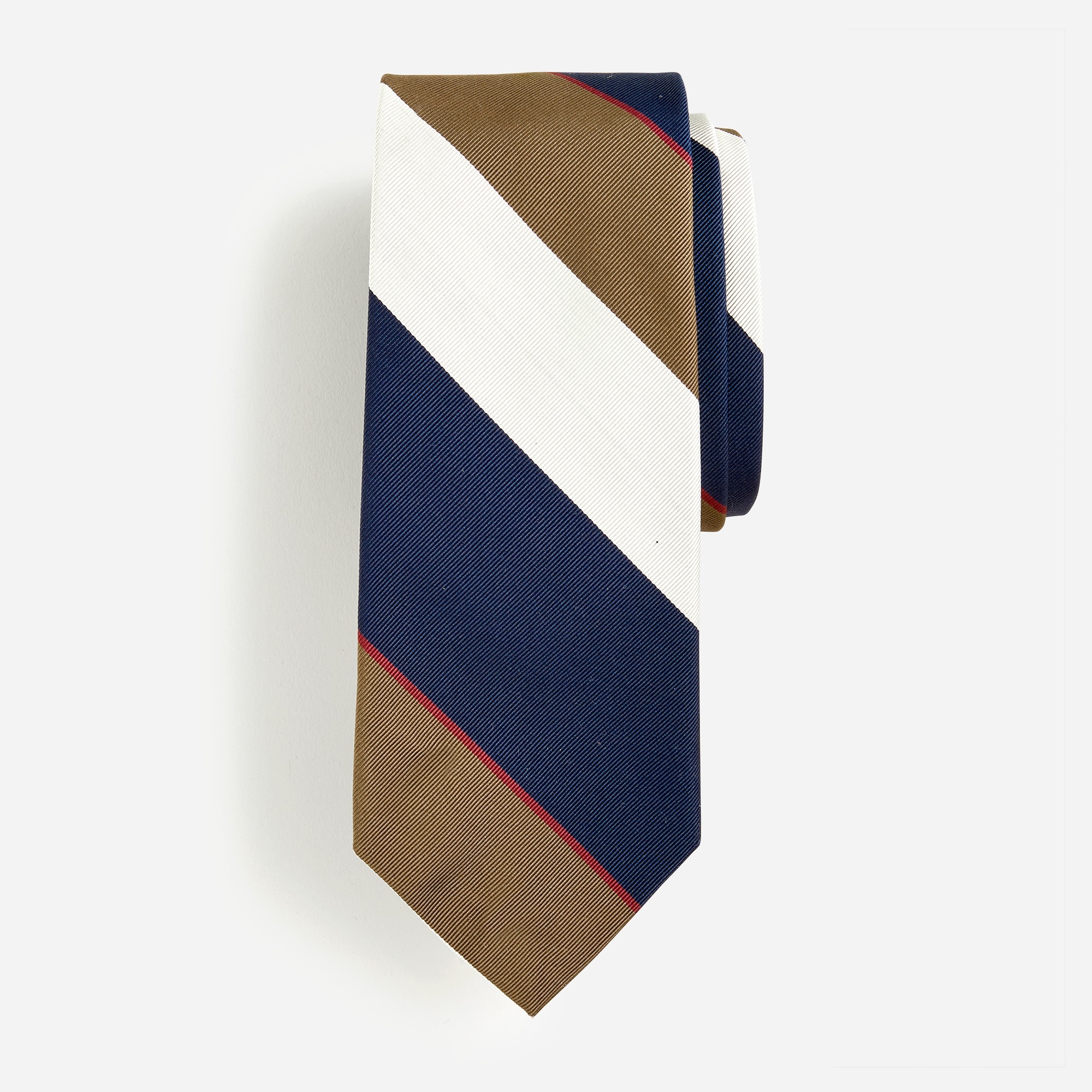  Wide-stripe tie in English silk blend