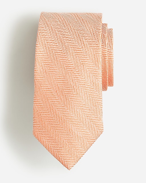  Linen-cotton blend herringbone tie