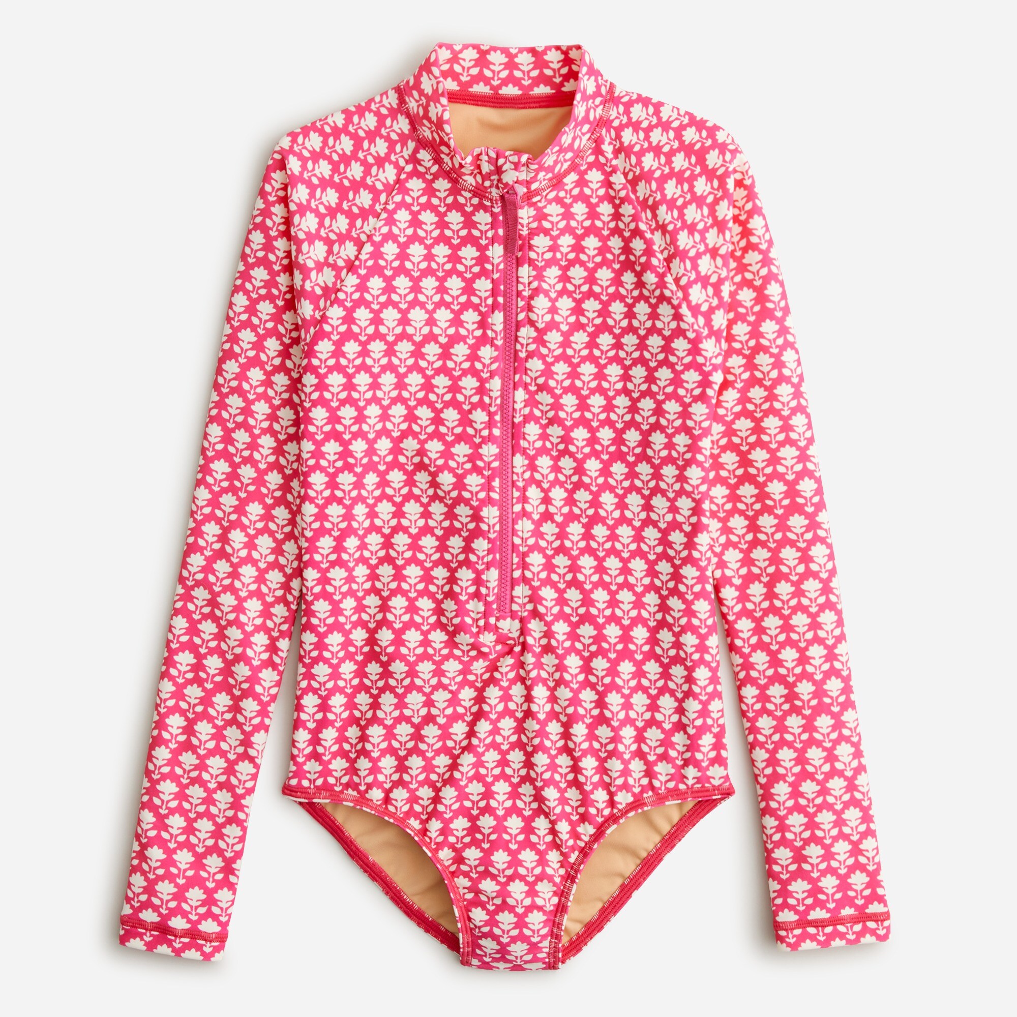 girls Girls&apos; printed rash guard one-piece with UPF 50+