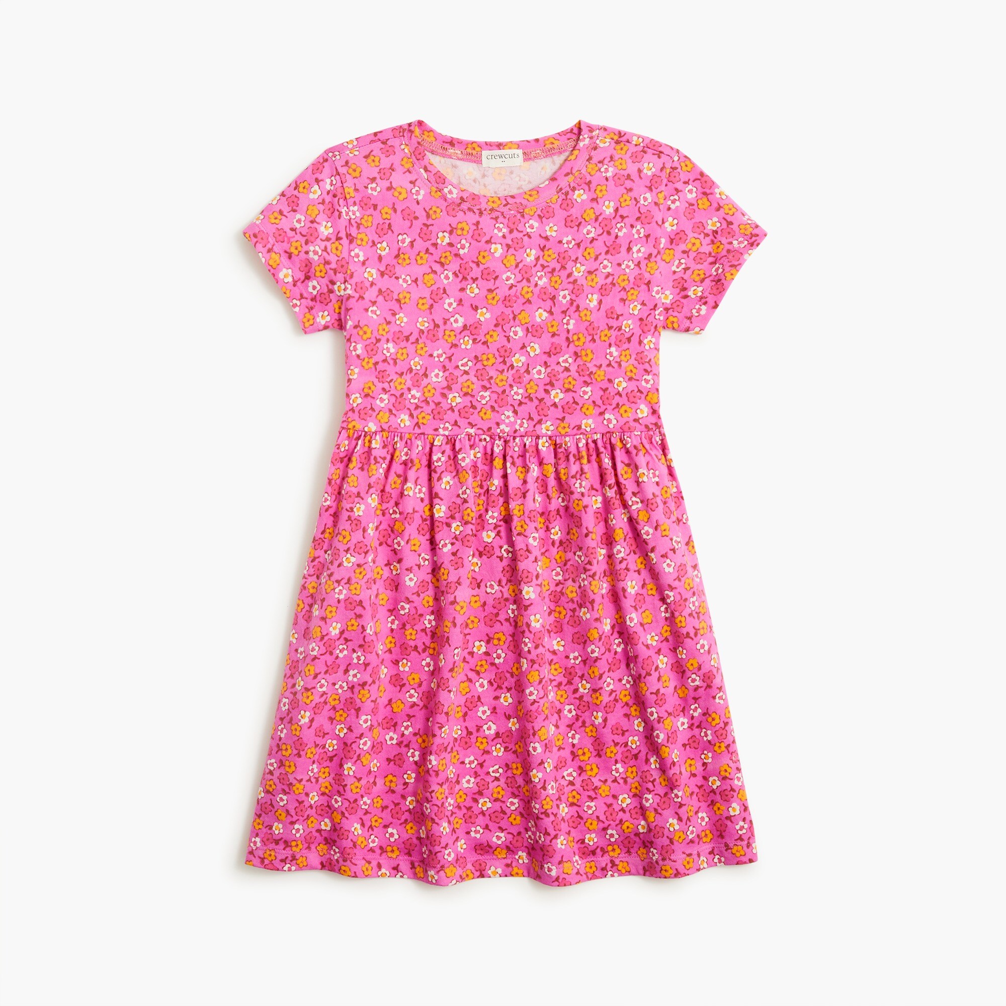 Girls' pink floral dress