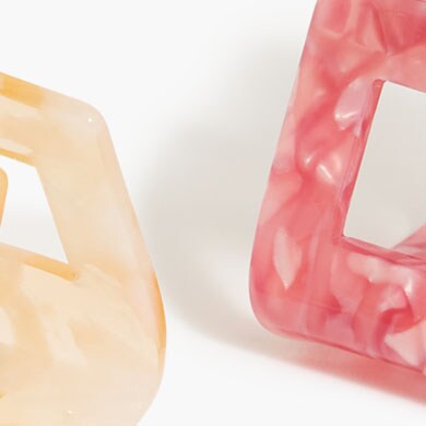 Small rectangular hair clips set FUCHSIA BLOSSOM factory: small rectangular hair clips set for women