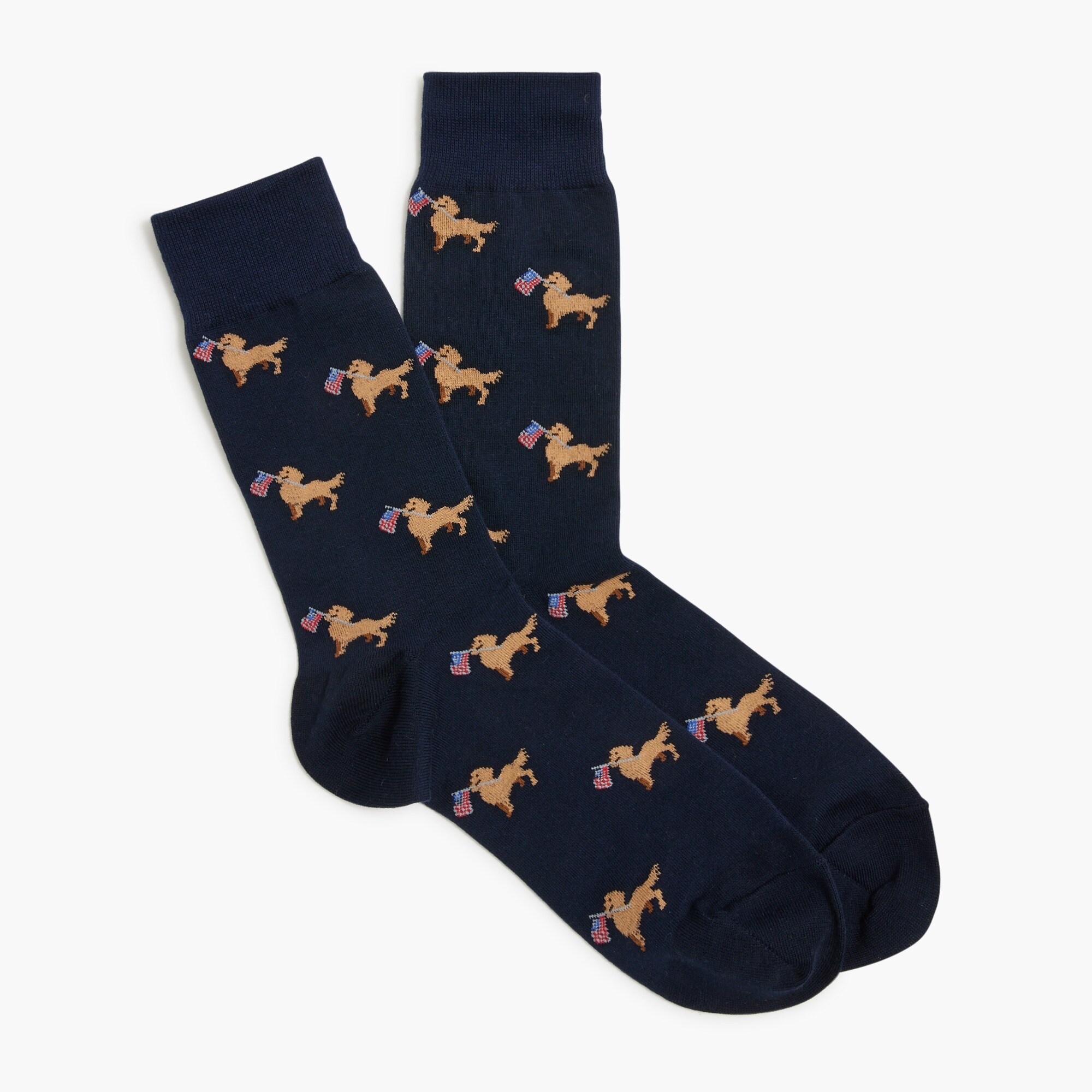 Dog with flag socks