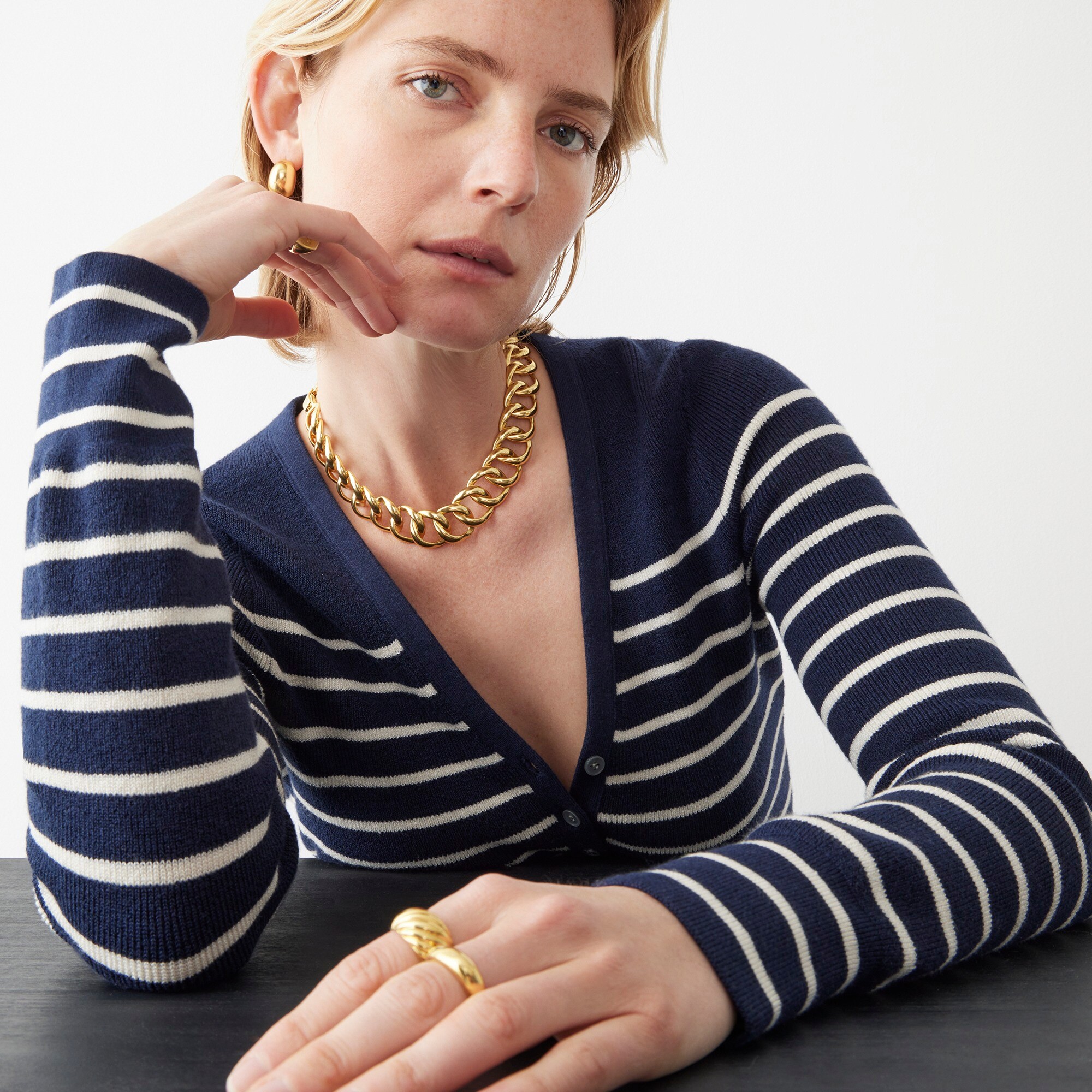  Marie Marot X J.Crew V-neck henley shirt