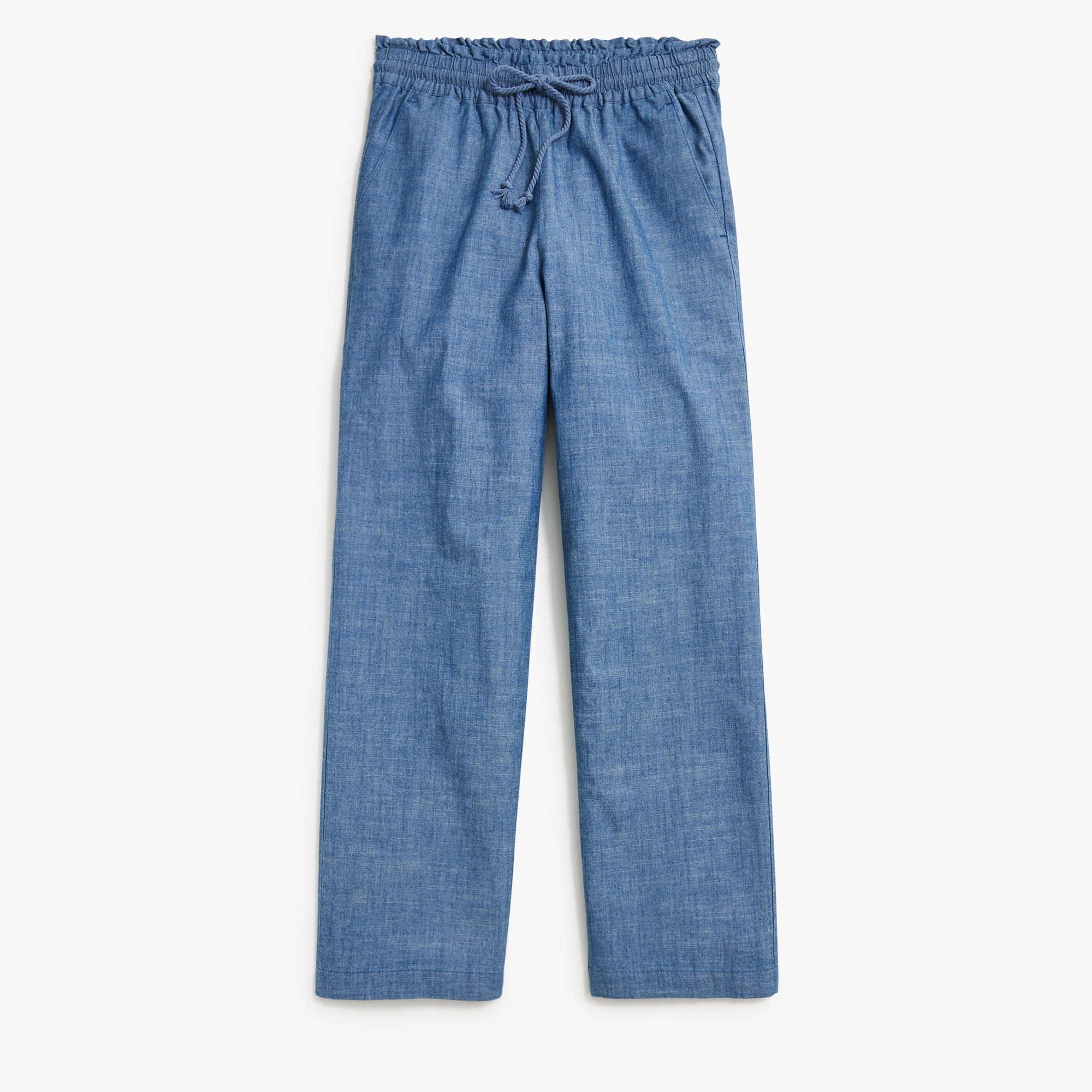 Factory: Chambray Wide-leg Paper-bag Pant For Women