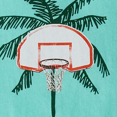 Boys&apos; basketball palm tree graphic tee SEA MINT factory: boys&apos; basketball palm tree graphic tee for boys