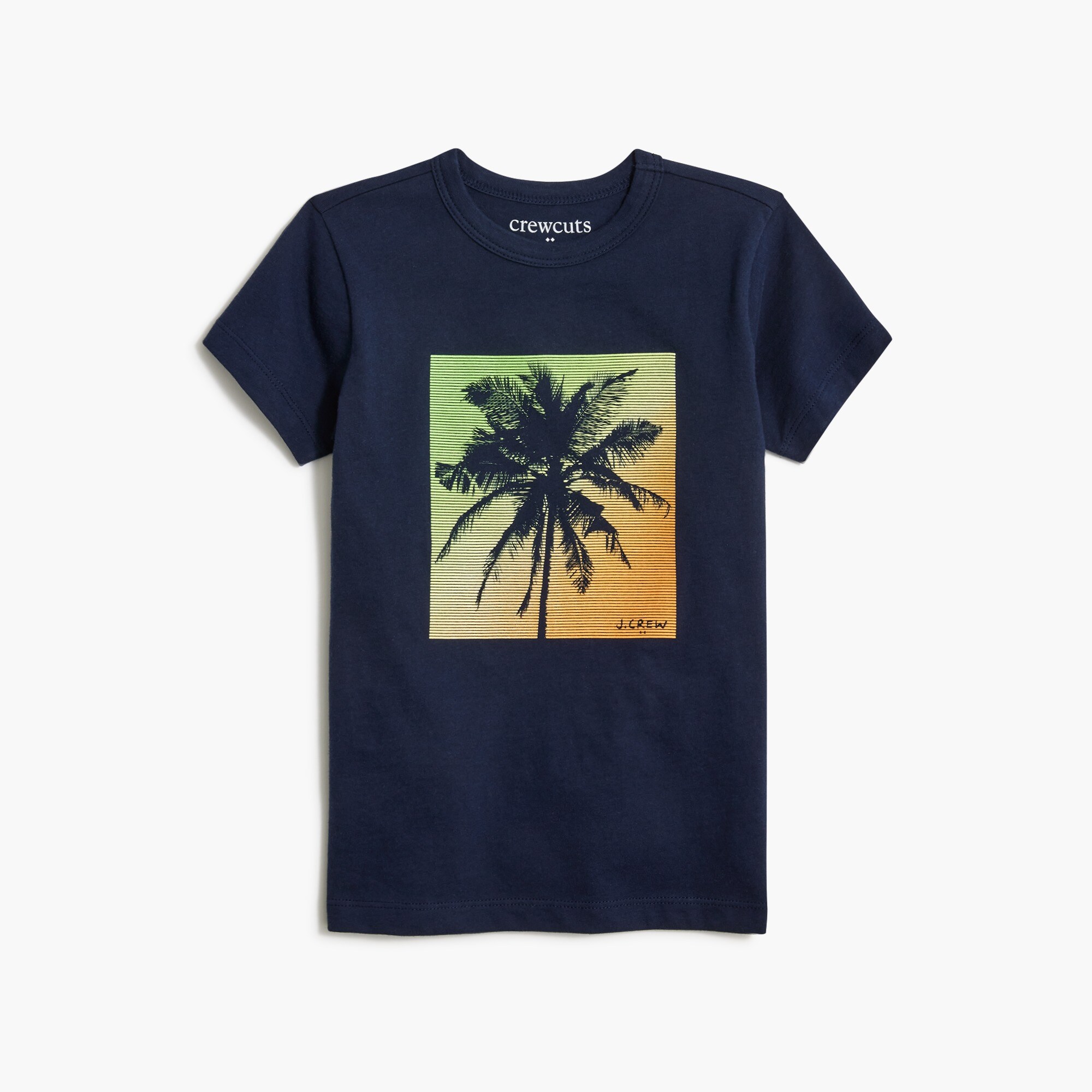 Boys' striped palm tree graphic tee