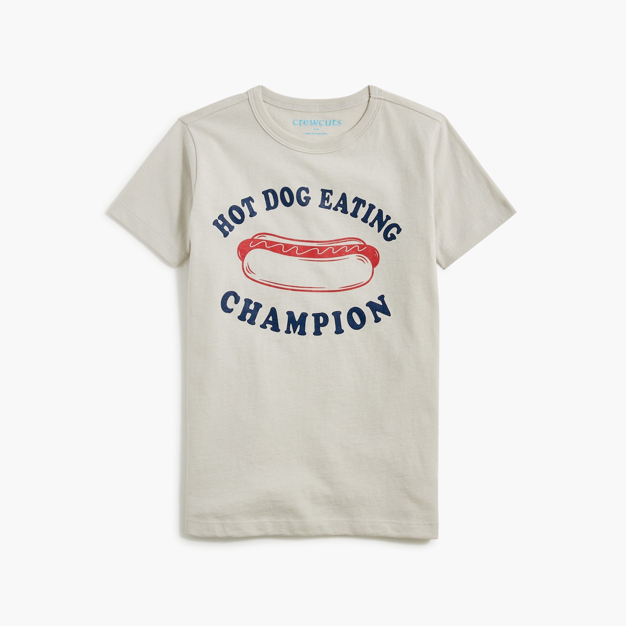 Boys' "hot dog eating champion" graphic tee