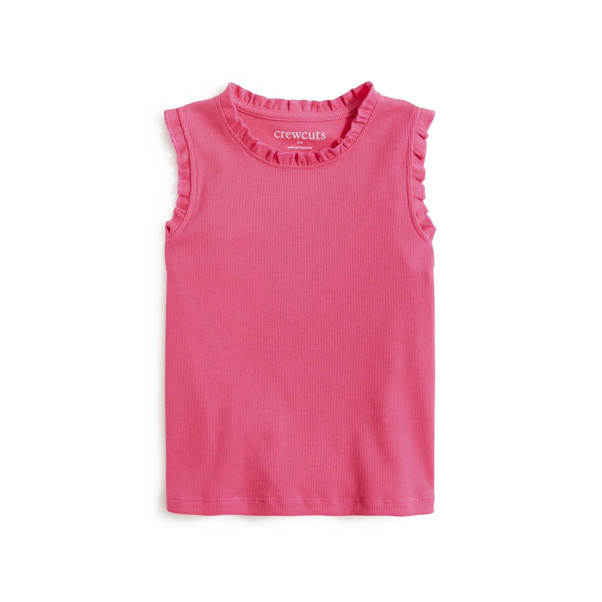 girls' ribbed ruffle-trim tank top for girls