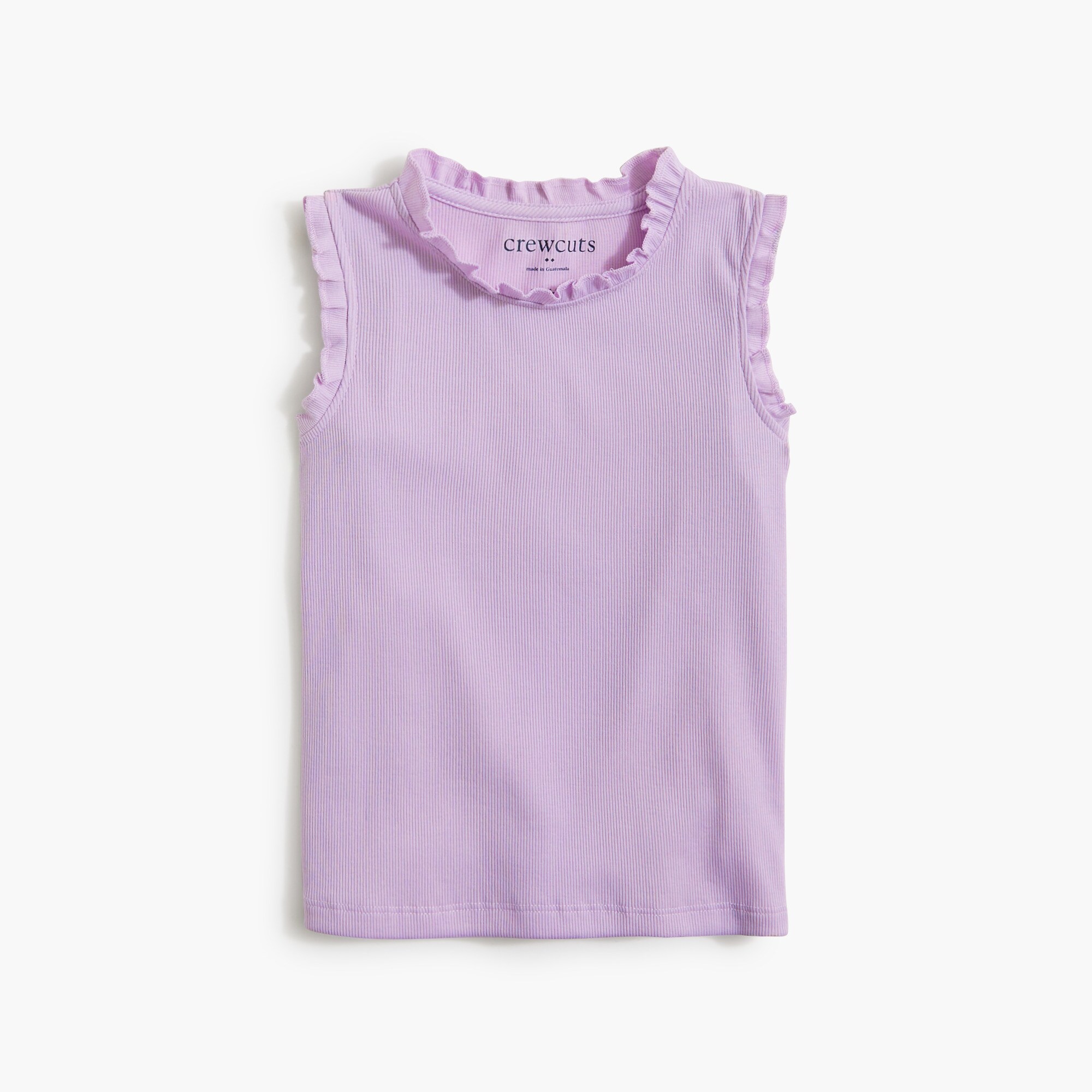 girls Girls' ribbed ruffle-trim tank top