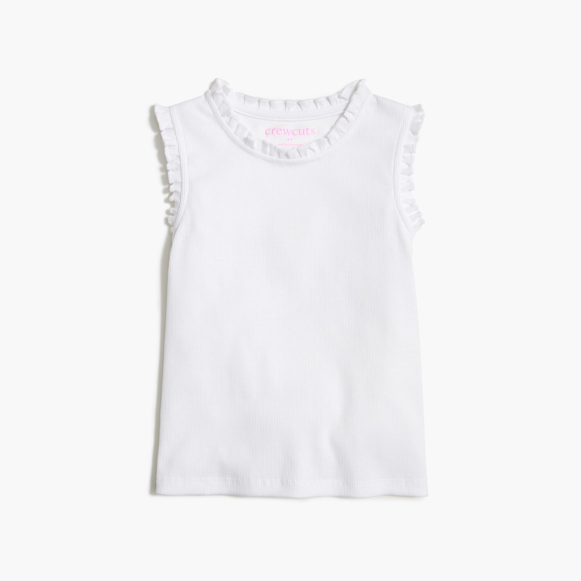 girls' ribbed ruffle-trim tank top for girls